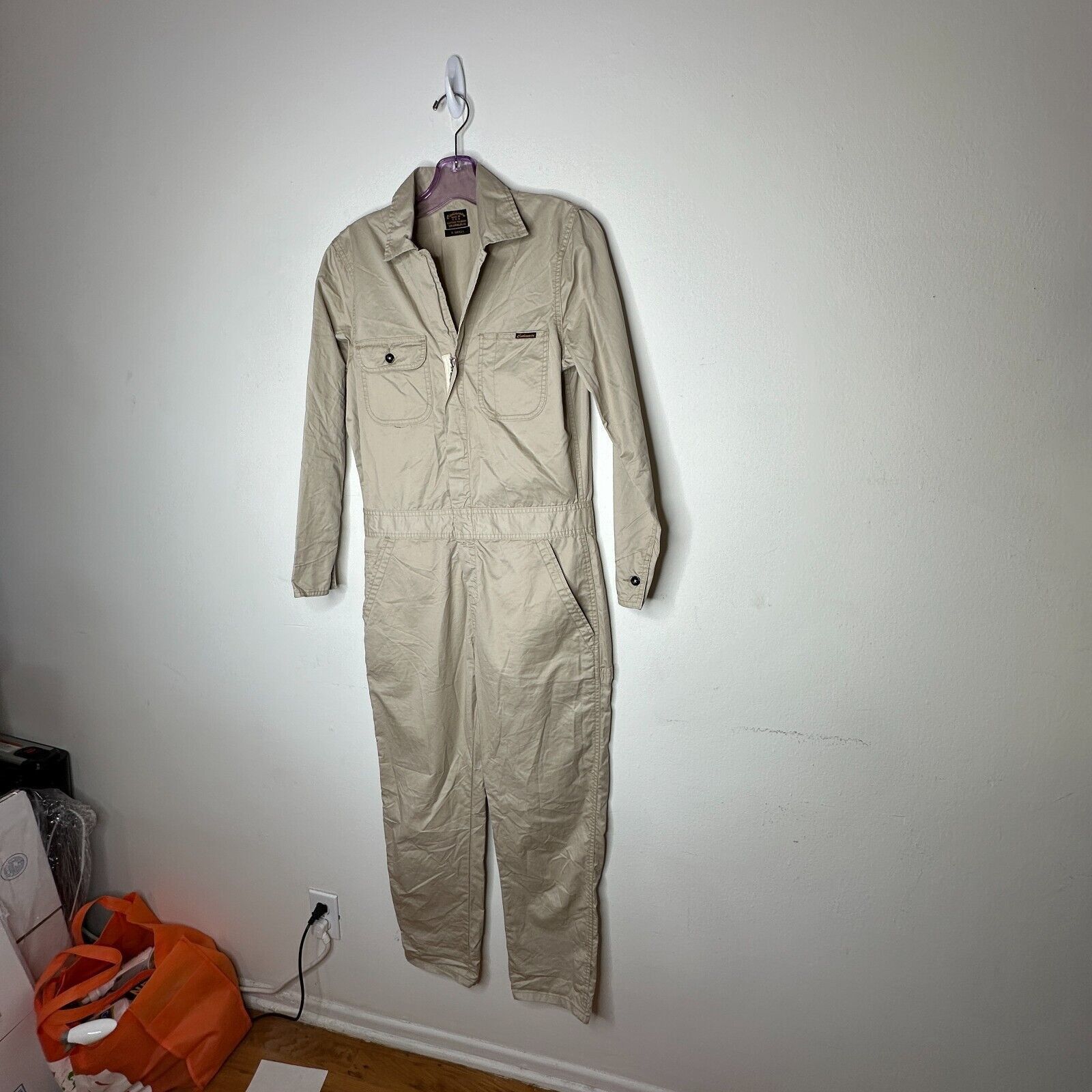 Civilianaire Civilianaire Khaki Twill Zip Long Sleeve Utility Jumpsuit XS Size 26" / US 2 / IT 38 - 2 Thumbnail