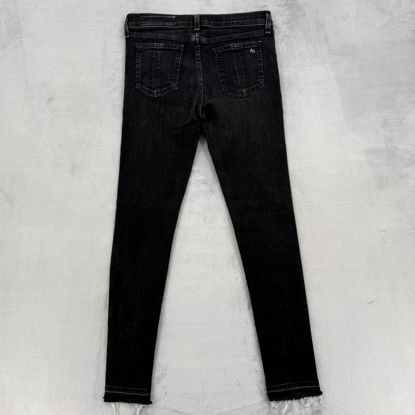 Rag & Bone rag & bone Skinny Jeans Concrete Black Raw Hem Womens Size 27 Size 27" / US 4 / IT 40 - 6 Thumbnail