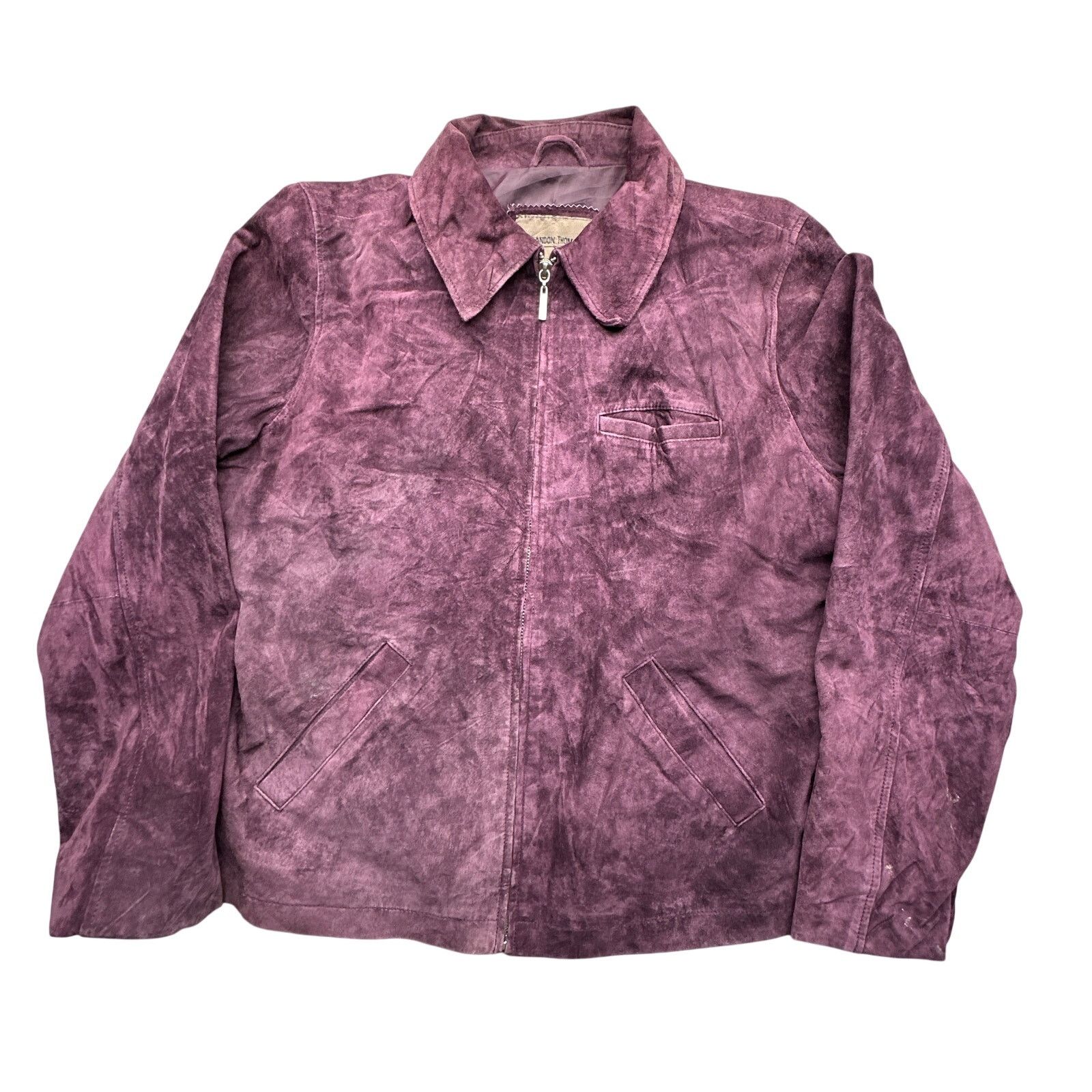 Other Vintage Brandon Thomas Suede Leather Jacket Womens M Purple Size M / US 6-8 / IT 42-44 - 1 Thumbnail