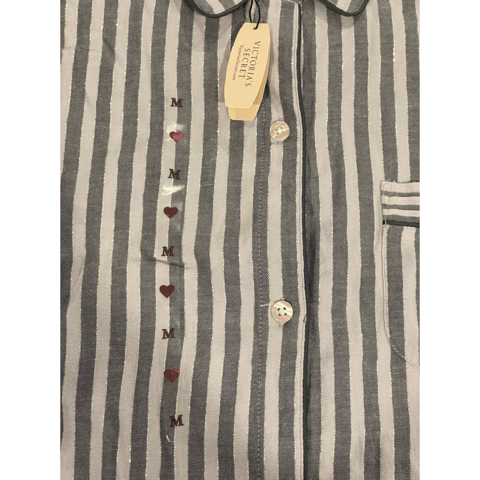 Victoria's Secret Victoria's Secret Pajama Top Striped Long Sleeve M Multicolor Cotton Blend Chiffon Button Shirt Women Size M / US 6-8 / IT 42-44 - 2 Thumbnail