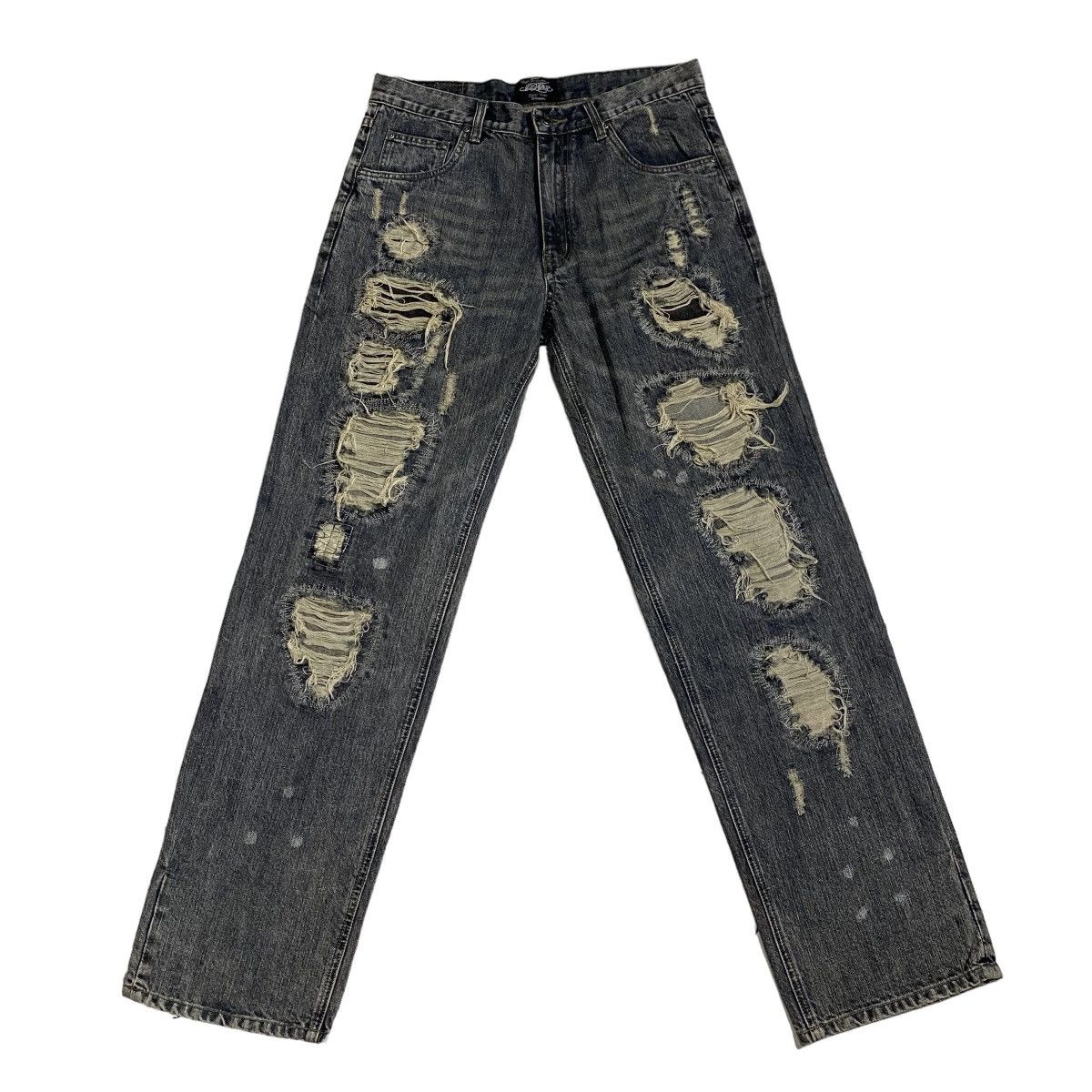 Japanese Brand Dhoper patchwork distressed denim Size US 34 / EU 50 - 1 Thumbnail