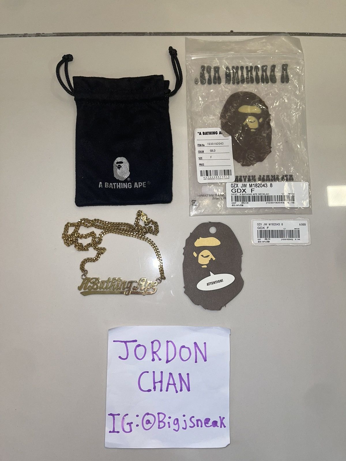 Bape Bape Logo Necklace (Gold Plated) ‼️RARE‼️ Size ONE SIZE - 1 Thumbnail