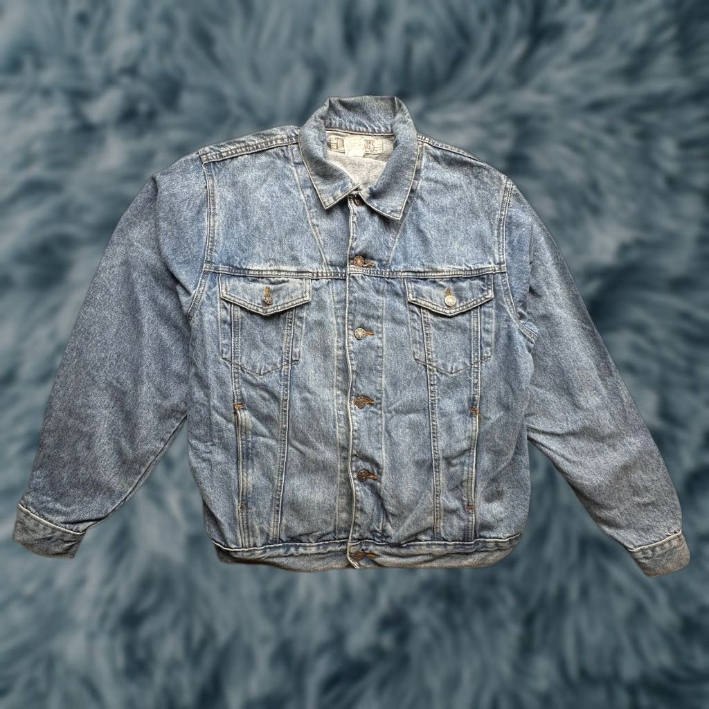 Denime VINTAGE 90s Todays News Denim Trucker Jean Jacket Mens Medium Blue Button Jacket Size US 31 - 1 Thumbnail
