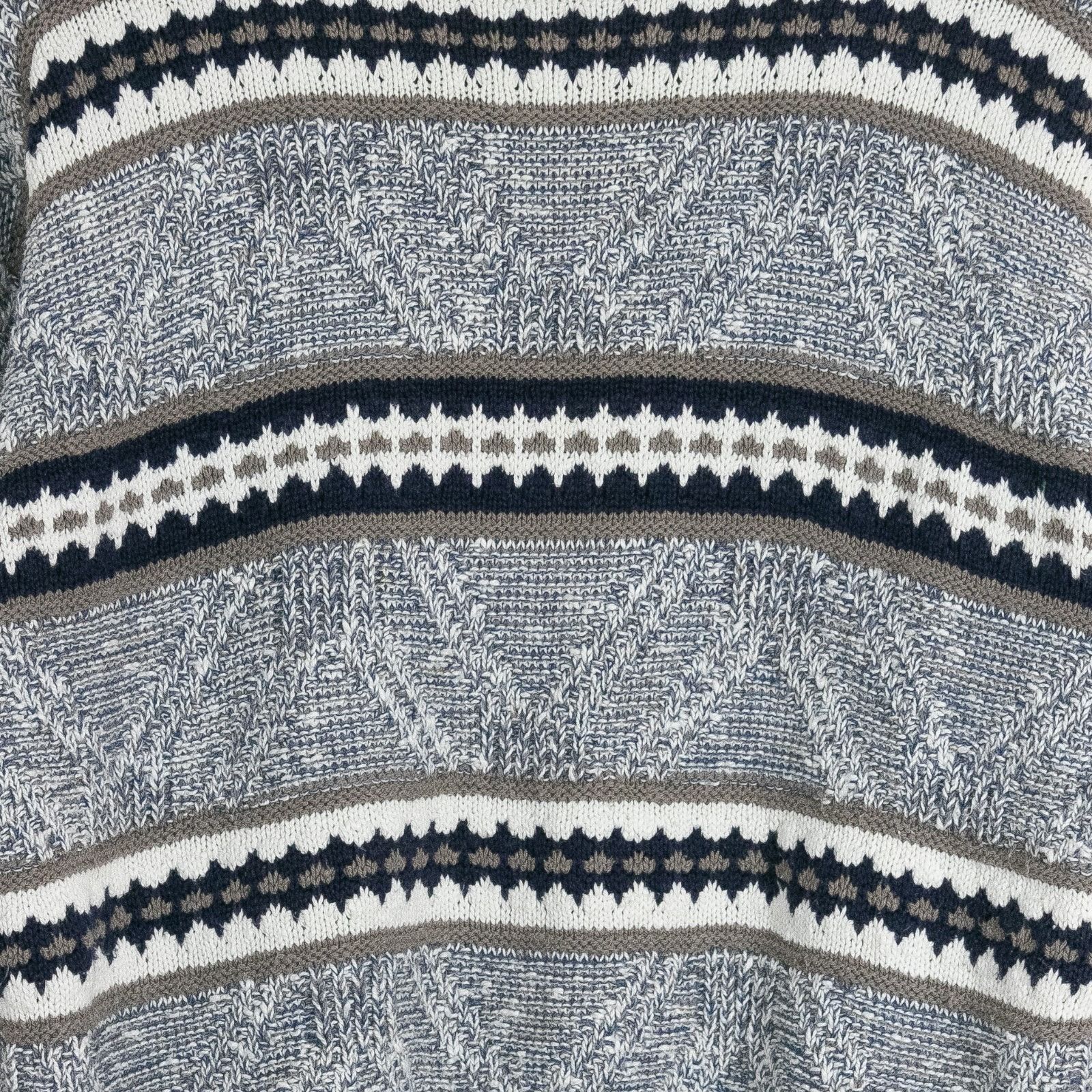 Vintage Vintage Cotton Knit Fair Isle Sweater Medium Gray Striped Size US M / EU 48-50 / 2 - 4 Thumbnail