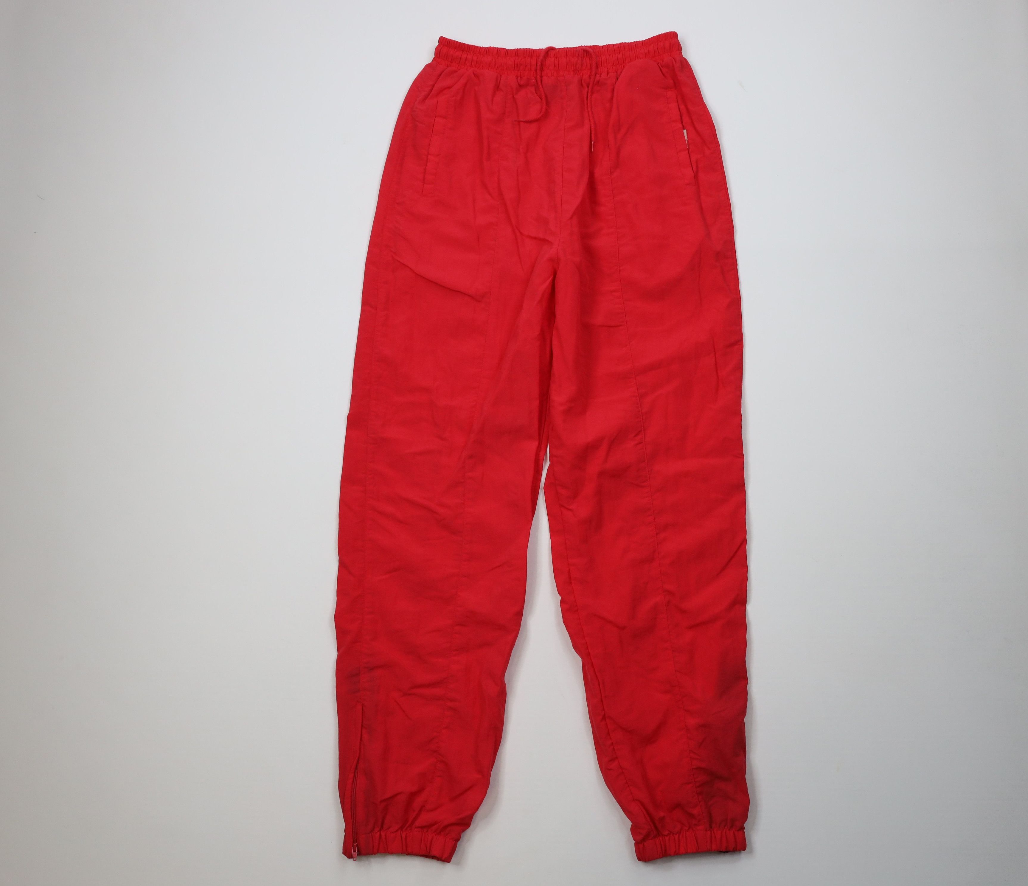 Vintage Vintage 90s Streetwear Blank Windbreaker Joggers Pants Red Size US 34 / EU 50 - 1 Thumbnail
