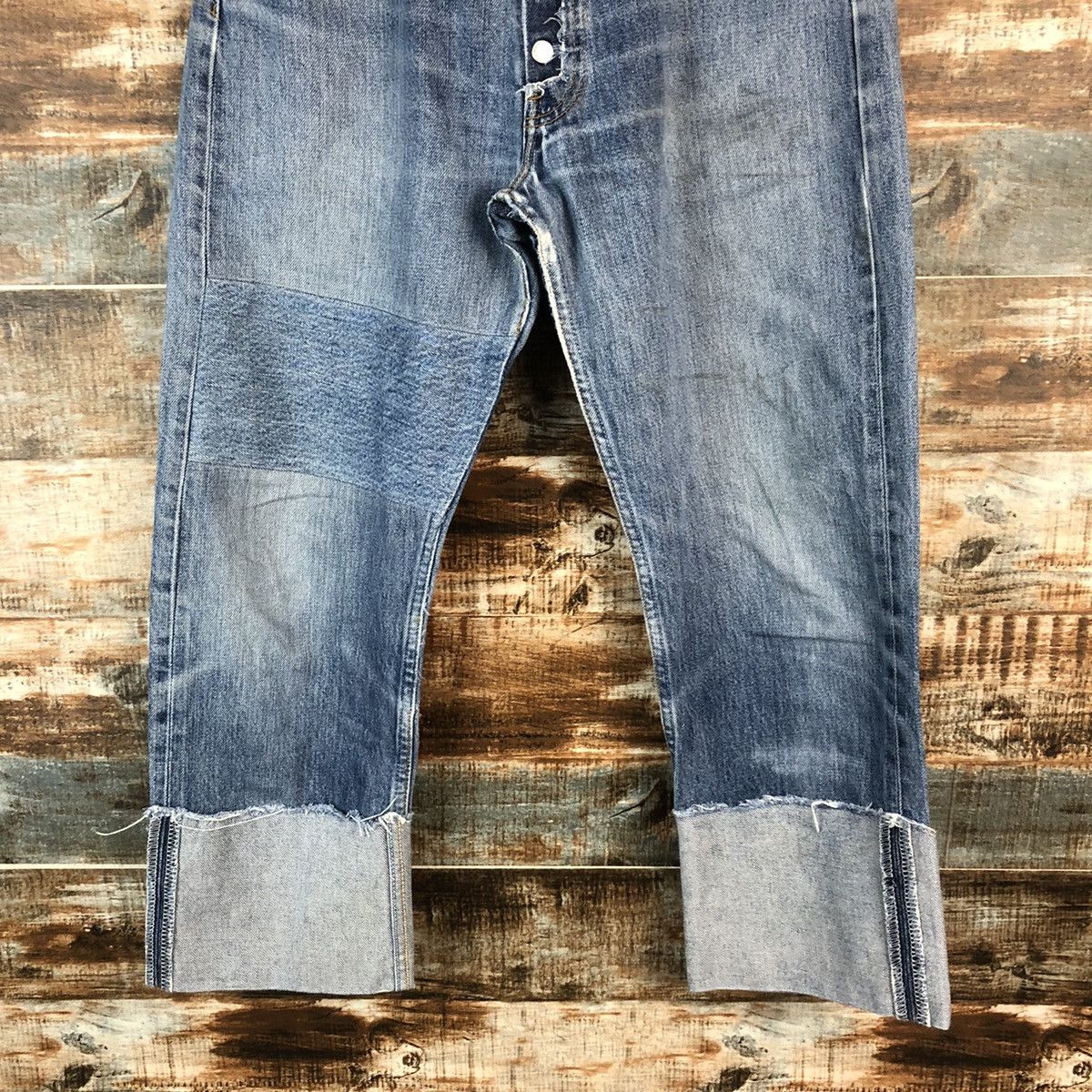 Japanese Brand DL Japan vintage ripped style Blue Denim Pants #C141 Size US 30 / EU 46 - 3 Thumbnail