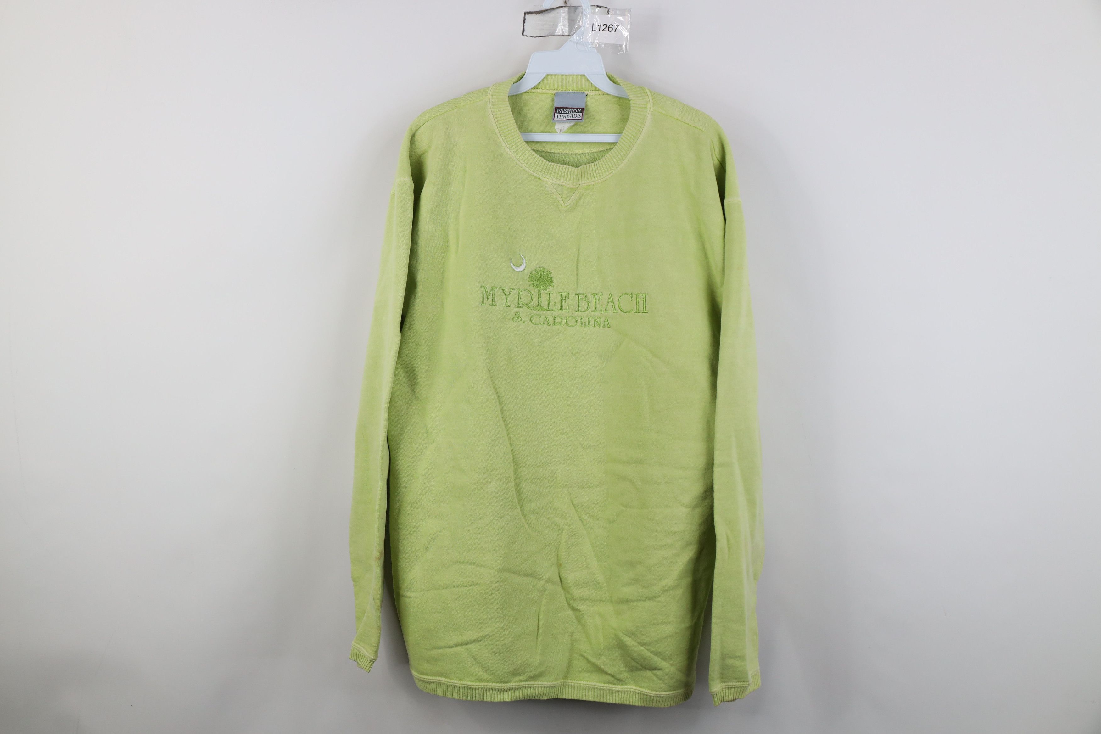 Vintage Vintage 90s Streetwear Pigment Dye Myrtle Beach Sweatshirt Size US XL / EU 56 / 4 - 1 Thumbnail