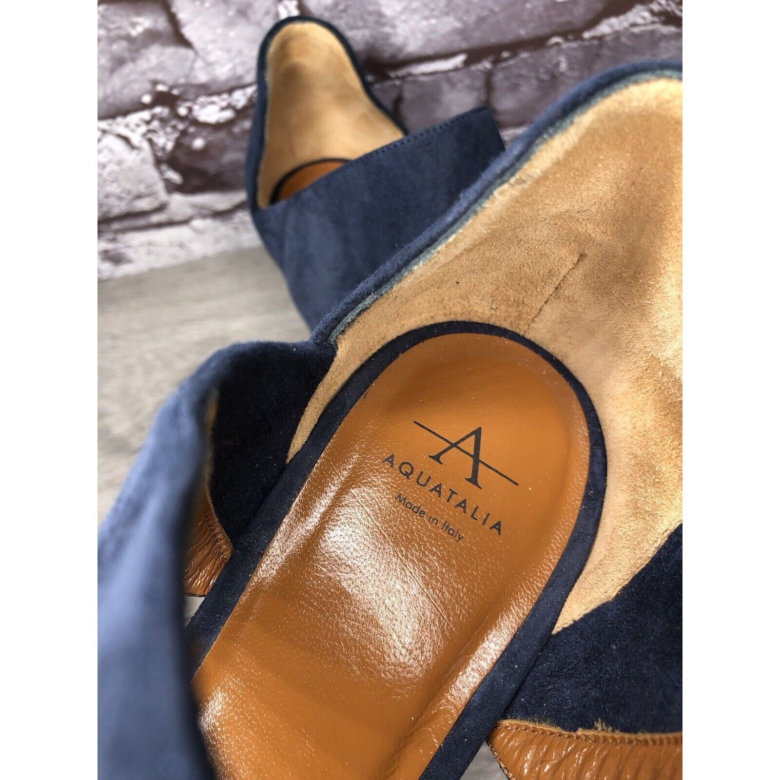 Aquatalia Aquatalia Blue Suede Leather Ankle Strap Heel Sandals Women’ Size US 11 / IT 41 - 16 Thumbnail
