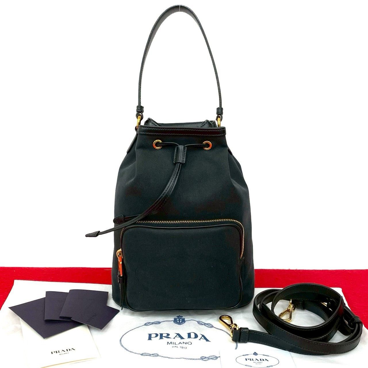 Prada Prada Prada Logo Canvas Leather 2way Handbag Leather Shoulder Bag DUTY FREE for USA Size ONE SIZE - 1 Thumbnail