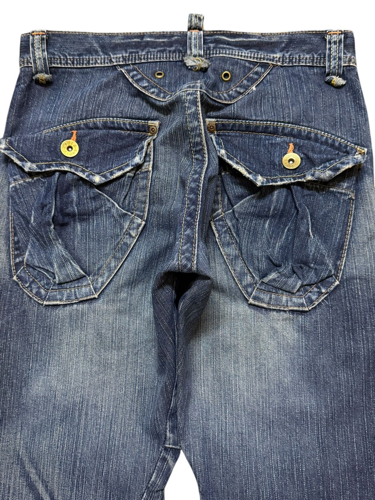 Edwin Vintage Y2K Edwin XV Tactical Pocket Blue Faded Wash Flared Size US 30 / EU 46 - 5 Thumbnail