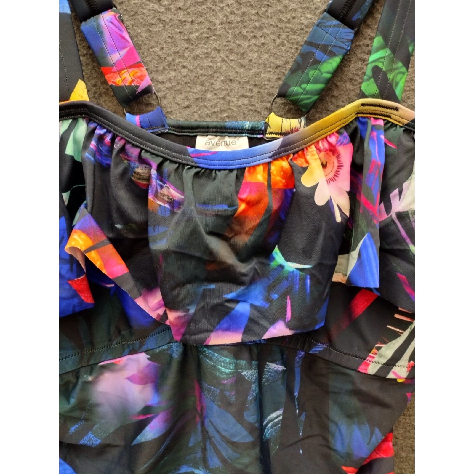 Avenue Avenue 14W Multicolor Jungle Paradise Ruffle One Piece Women's Swimsuit Beach Size ONE SIZE - 3 Thumbnail