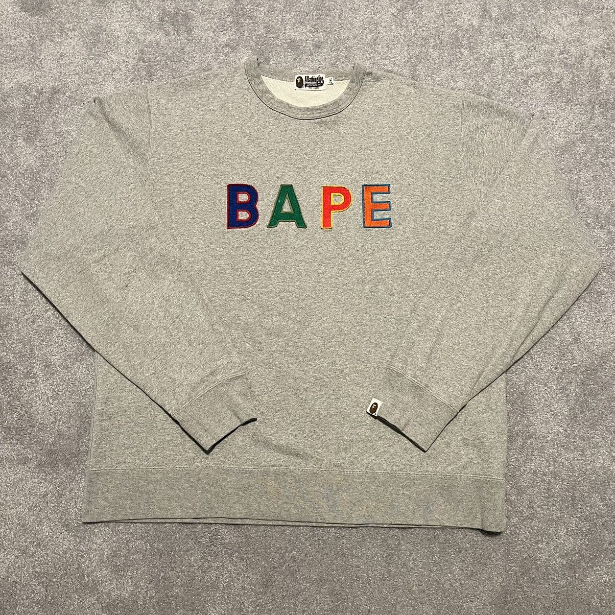 Bape A Bathing Ape Bape Lettered Wide Logo Crewneck Sweatshirt Size US XXL / EU 58 / 5 - 1 Thumbnail