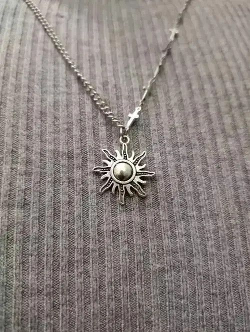 Jewelry Sun Cross Punk Necklace Chain Choker Size ONE SIZE - 3 Thumbnail