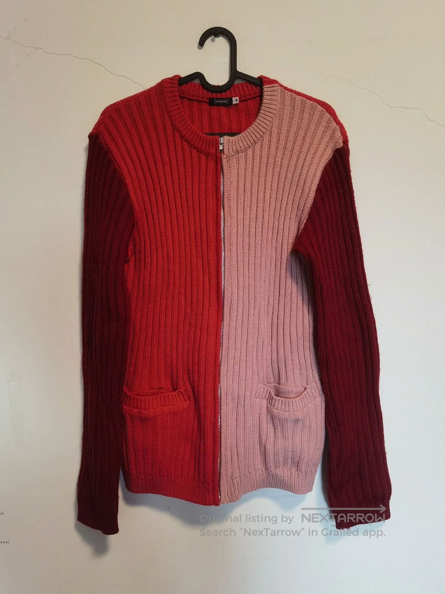 undercover zip knitted cardigan sweater.