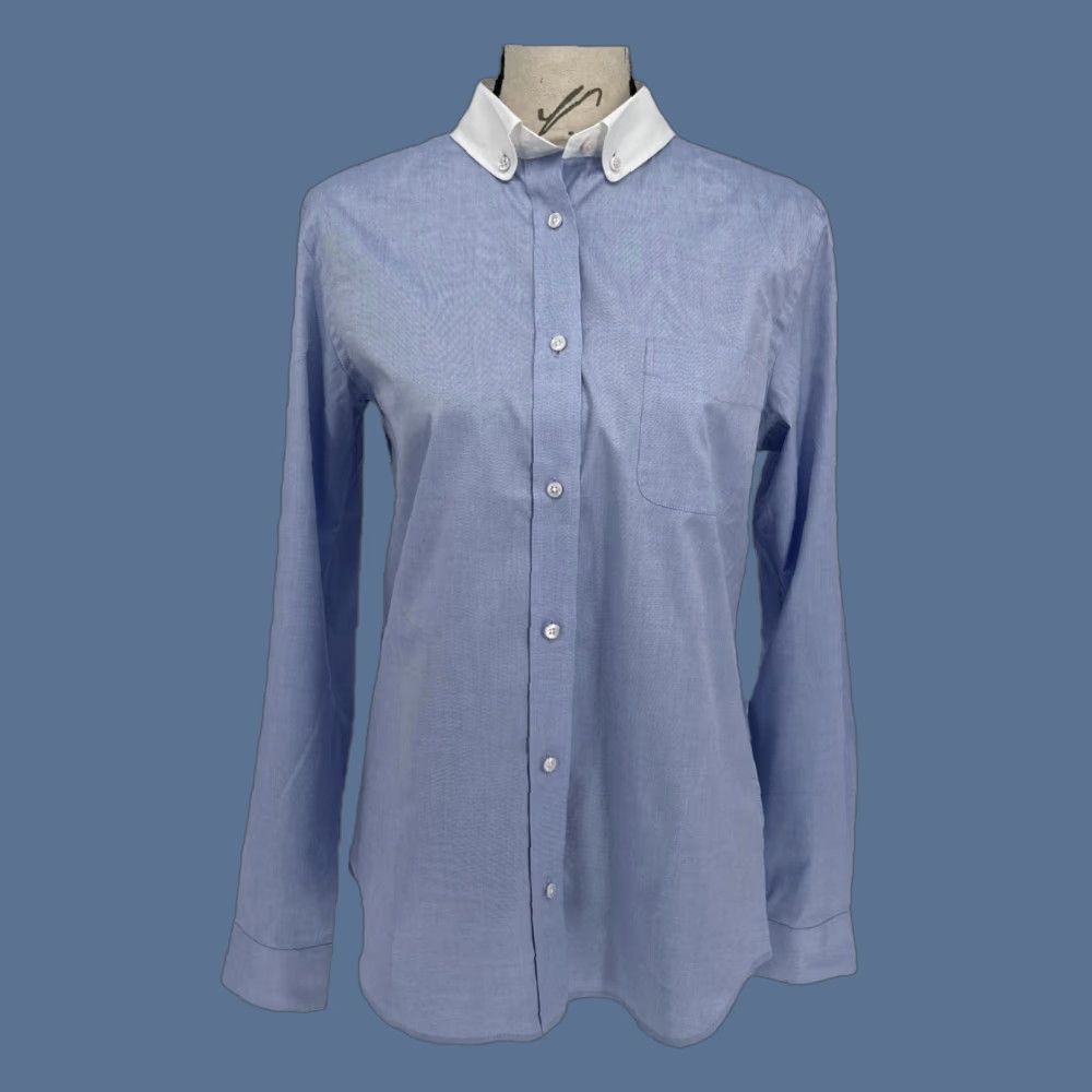 Coach Coach Shirt Womens 8 Blue White Chambray Contrast Collar Button Front Cotton Size M / US 6-8 / IT 42-44 - 1 Thumbnail