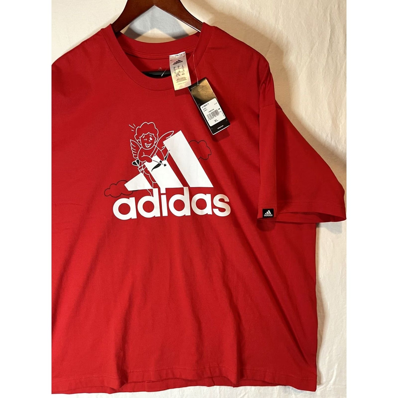 Adidas Adidas Shirt Mens XL Red Cupid Valentines Day GL3487 Graphic Tee Size US XL / EU 56 / 4 - 3 Thumbnail