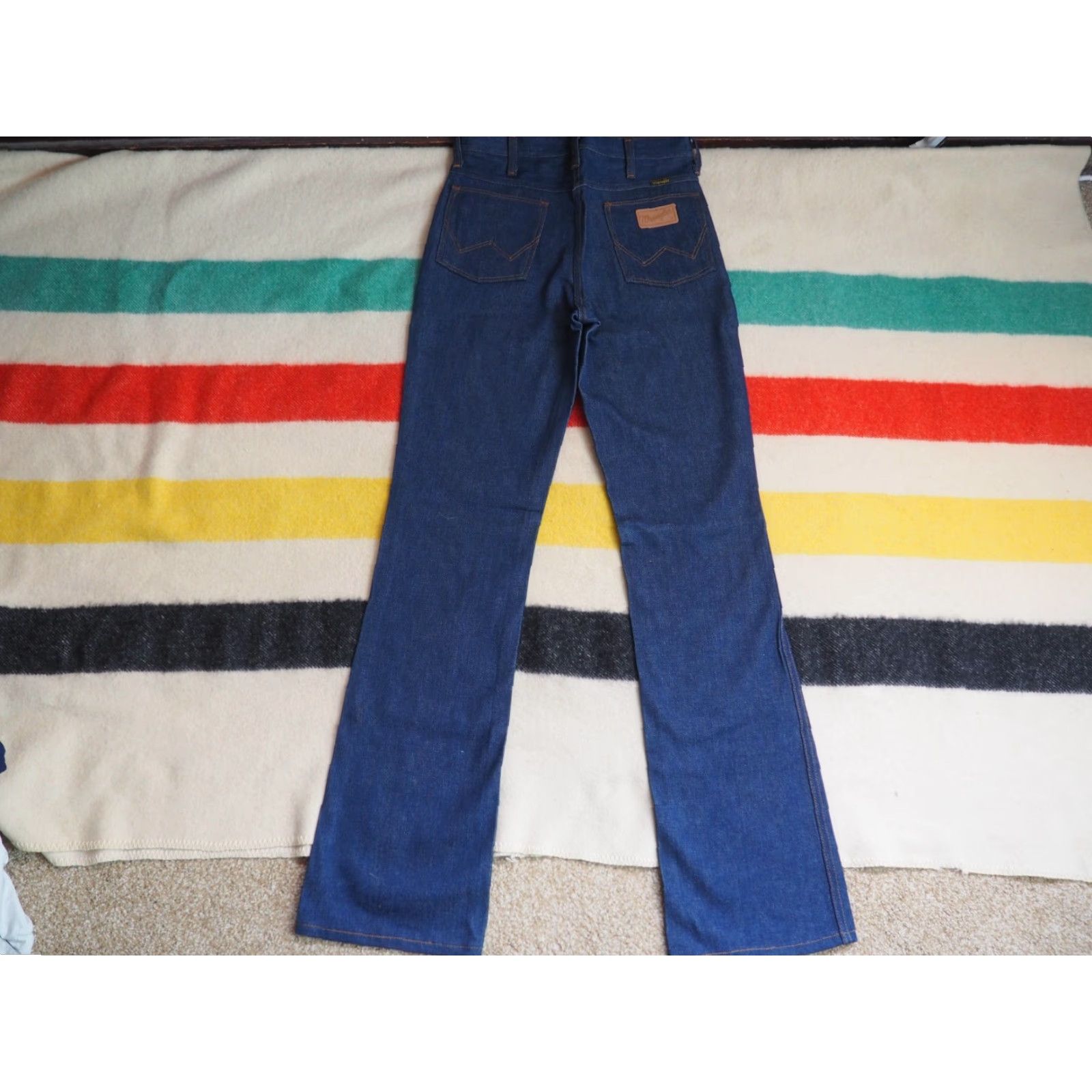 Wrangler VINTAGE Wrangler Jeans 70s Denim 30x36 Blue Rockabilly Dark Wash USA Size US 30 / EU 46 - 2 Thumbnail