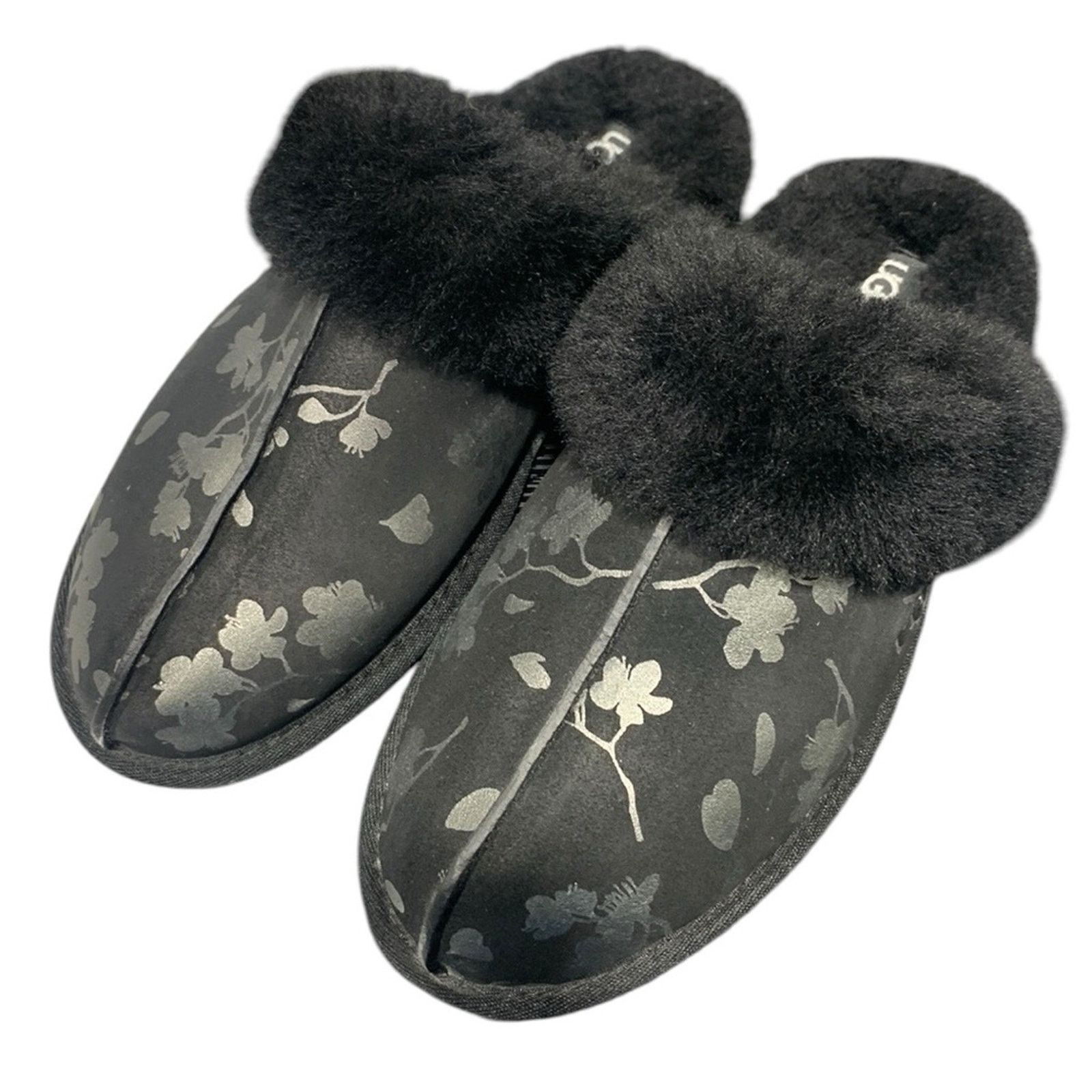 Ugg UGG SCUFFETTE II Floral Foil Slippers SZ 9 US black & sliver Size US 9 / IT 39 - 1 Thumbnail