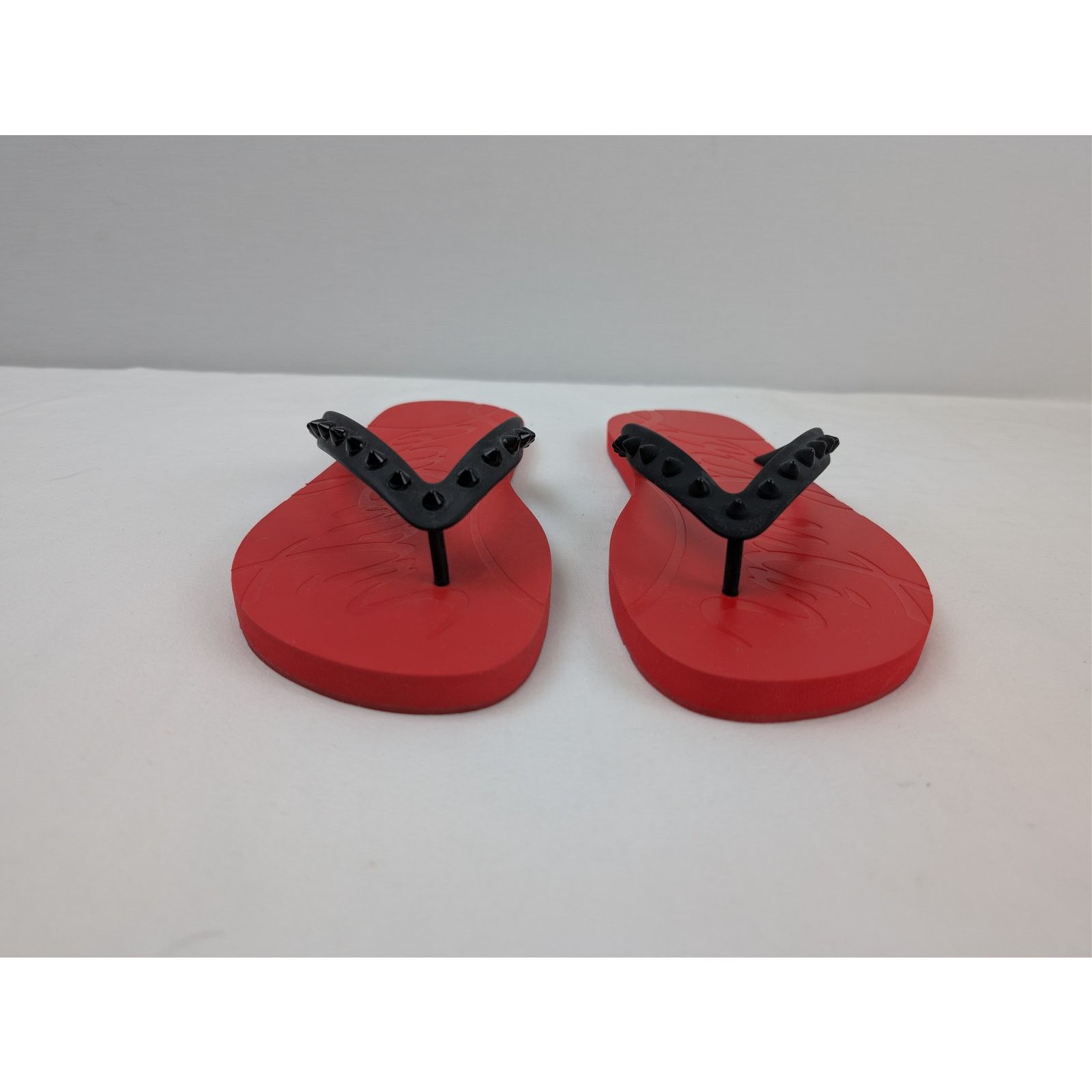 Christian Louboutin o1rshd1 Loubi Flip Flat Slide slipper in Red 46 Size US 13 / EU 46 - 9 Thumbnail