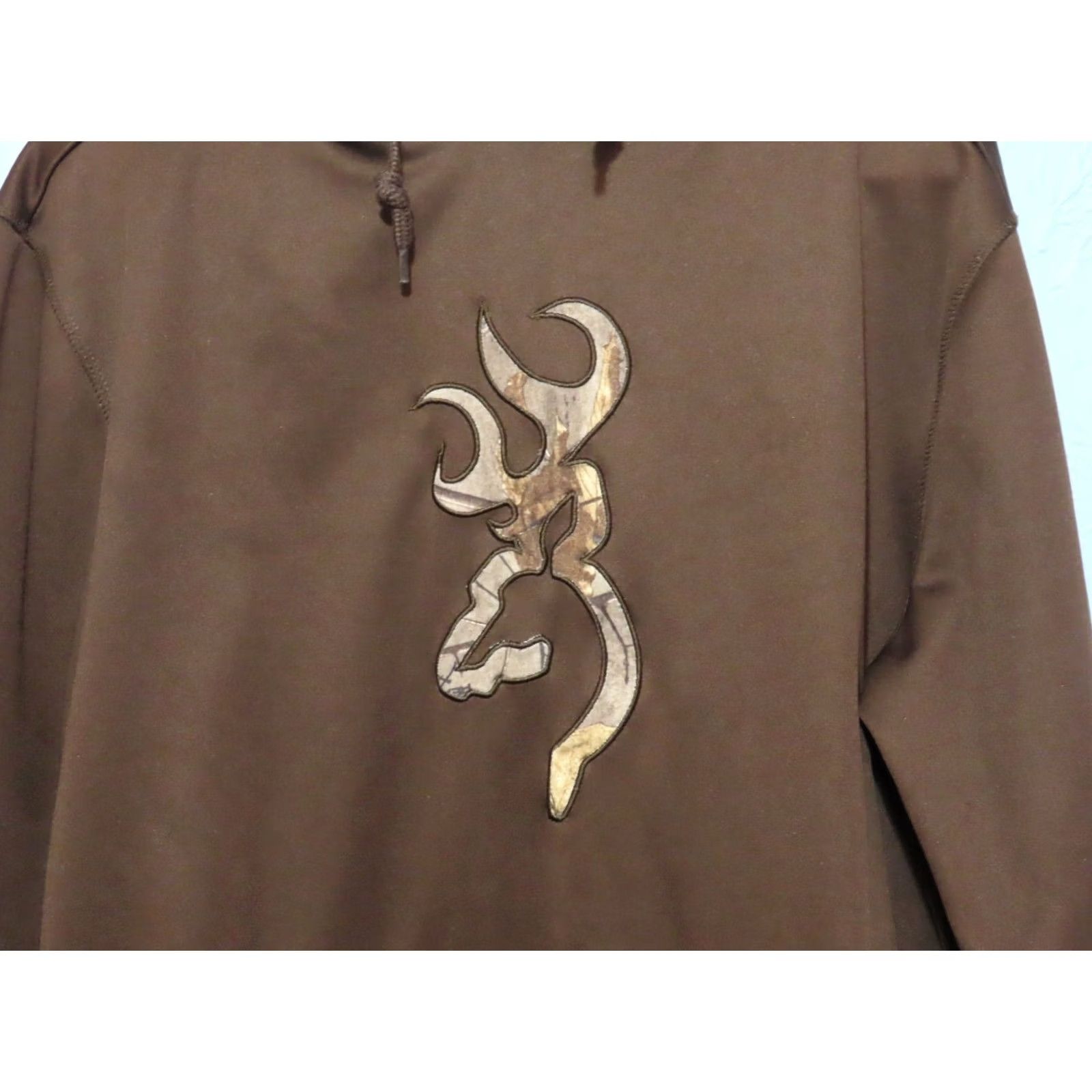 Vintage Browning Men's Medium Deer Logo Brown Pullover Hoodie Size US M / EU 48-50 / 2 - 3 Thumbnail
