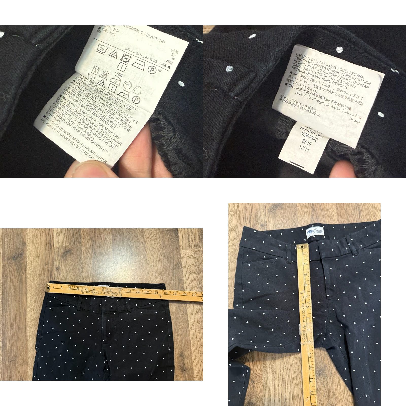 Old Navy Old Navy Pixie Pants Women's Size 8 Regular Black White Polka Dots Pants Size 30" / US 8 / IT 44 - 8 Thumbnail