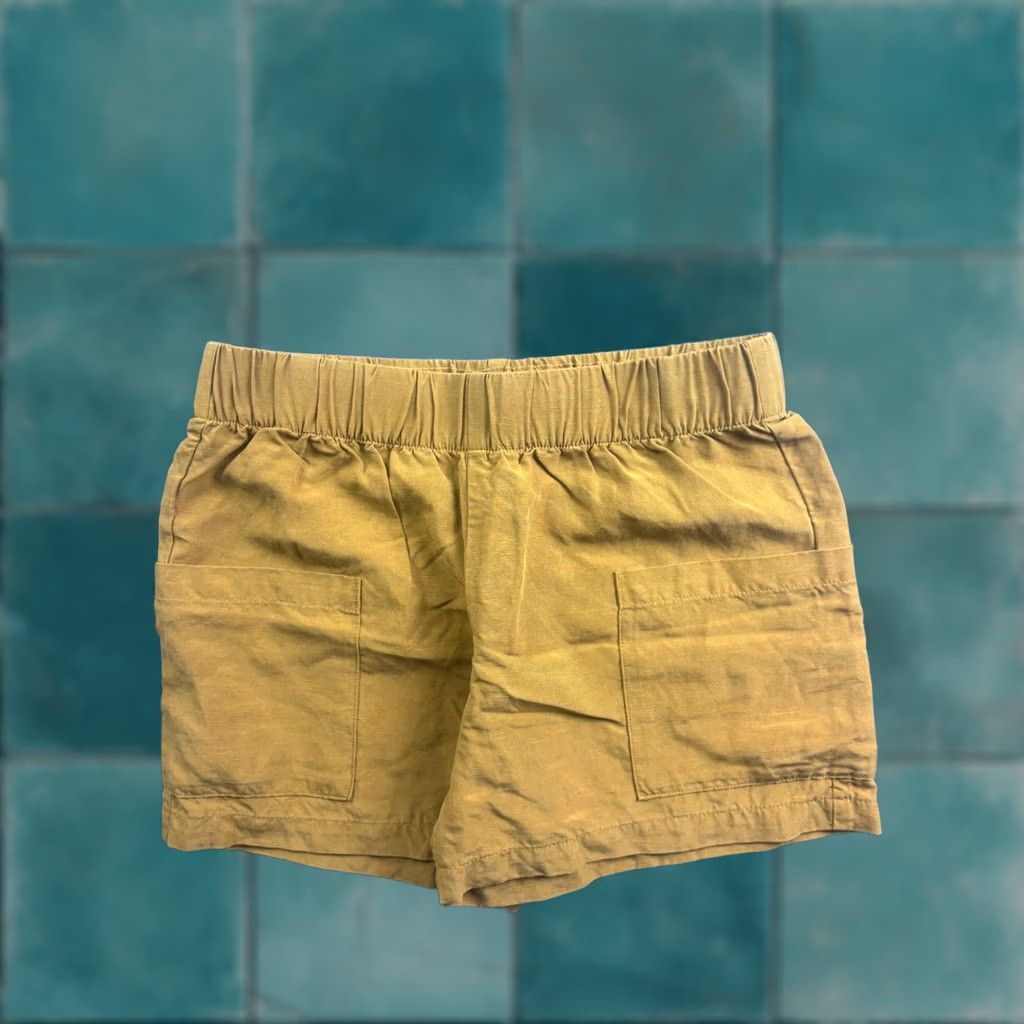 tentree TenTree Shorts Women Medium Yellow Tencel Linen Blend Elastic Waist Patch Pocket Size 28" / US 6 / IT 42 - 1 Thumbnail