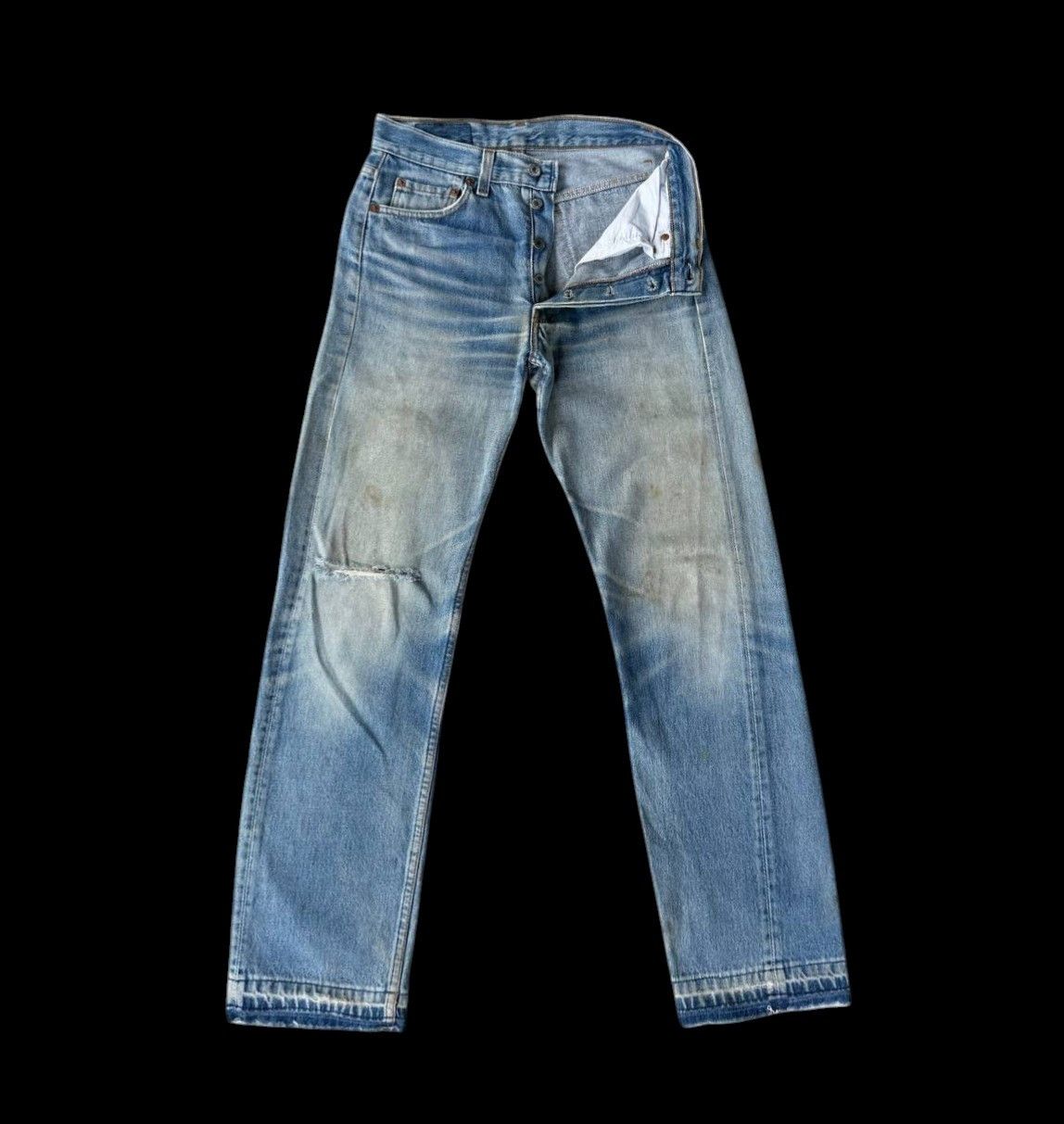 Levi's VTG LEVIS 501 YEARS 93 DISTRESSED DENIM KURT COBAIN STYLE Size US 28 / EU 44 - 6 Thumbnail