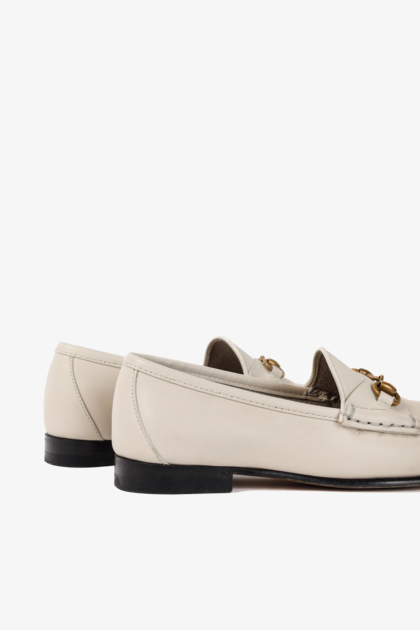 Gucci Gucci Horsebit 1953 White Leather Loafers Size US 4 / IT 34 - 8 Thumbnail