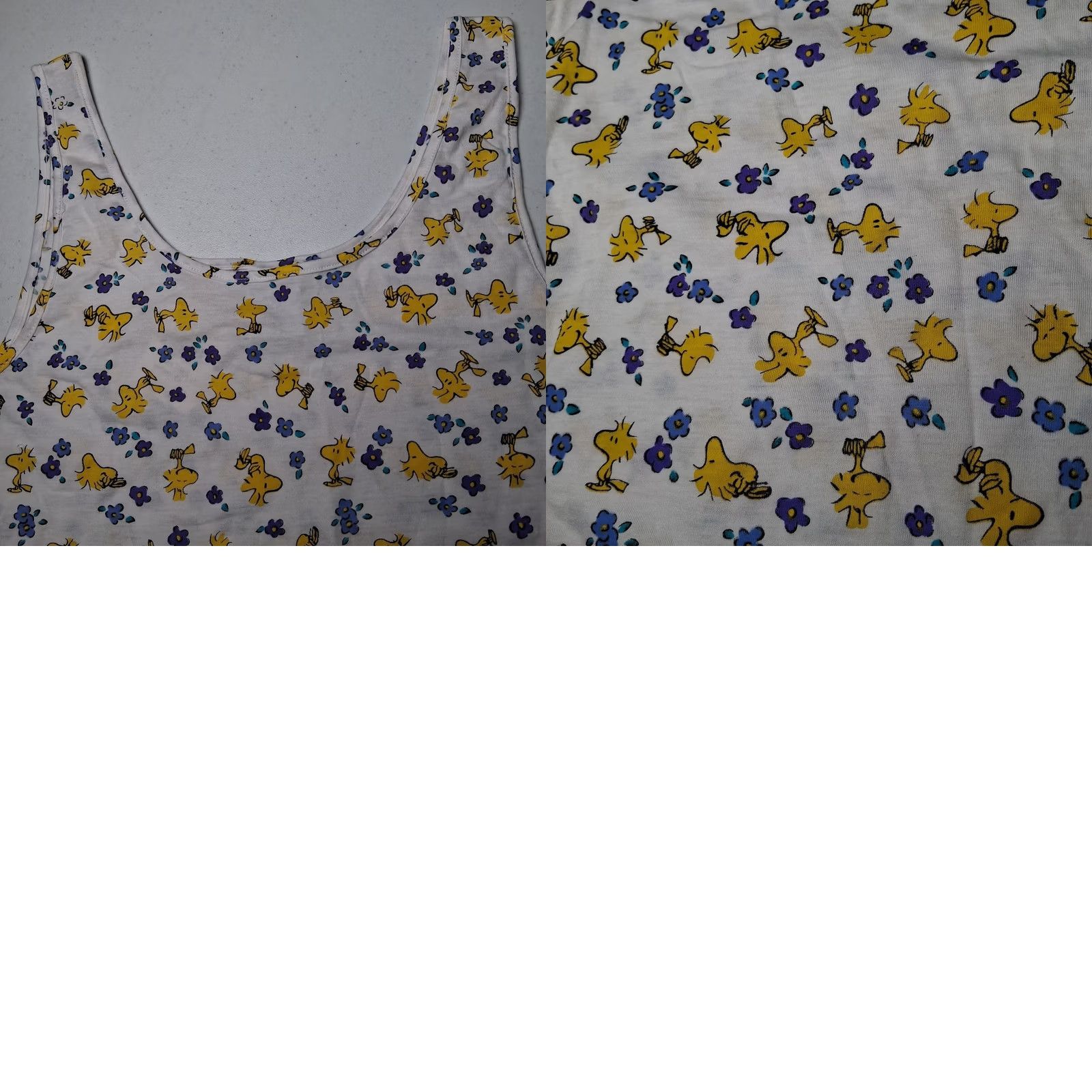 Peanuts VINTAGE Peanuts Snoopy Woodstock Tank Top Women M Purple Flowers Undershirt Size M / US 6-8 / IT 42-44 - 8 Thumbnail