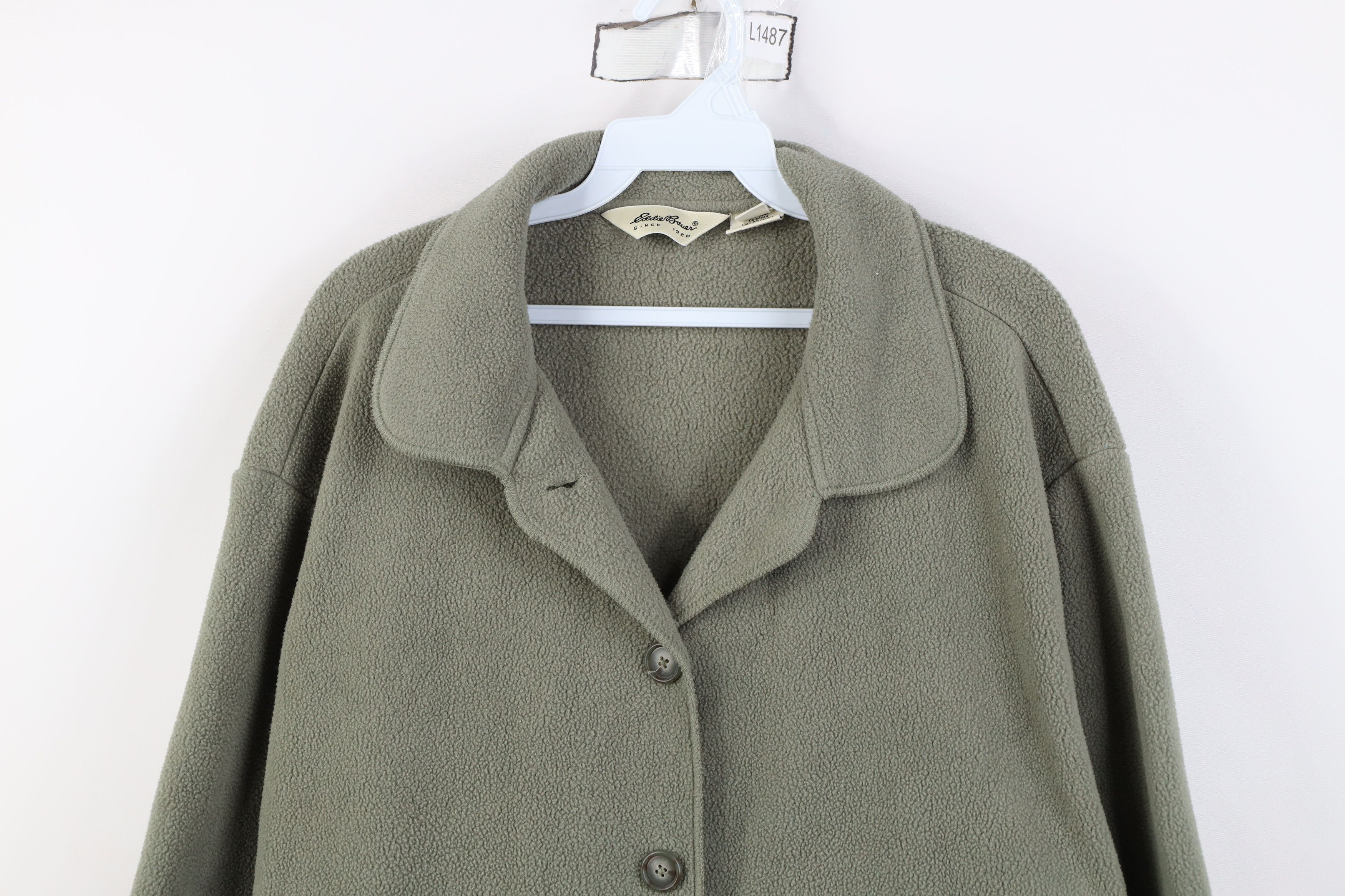 Eddie Bauer Vintage 90s Eddie Bauer Fleece Cardigan Jacket Green USA Size L / US 10 / IT 46 - 2 Thumbnail