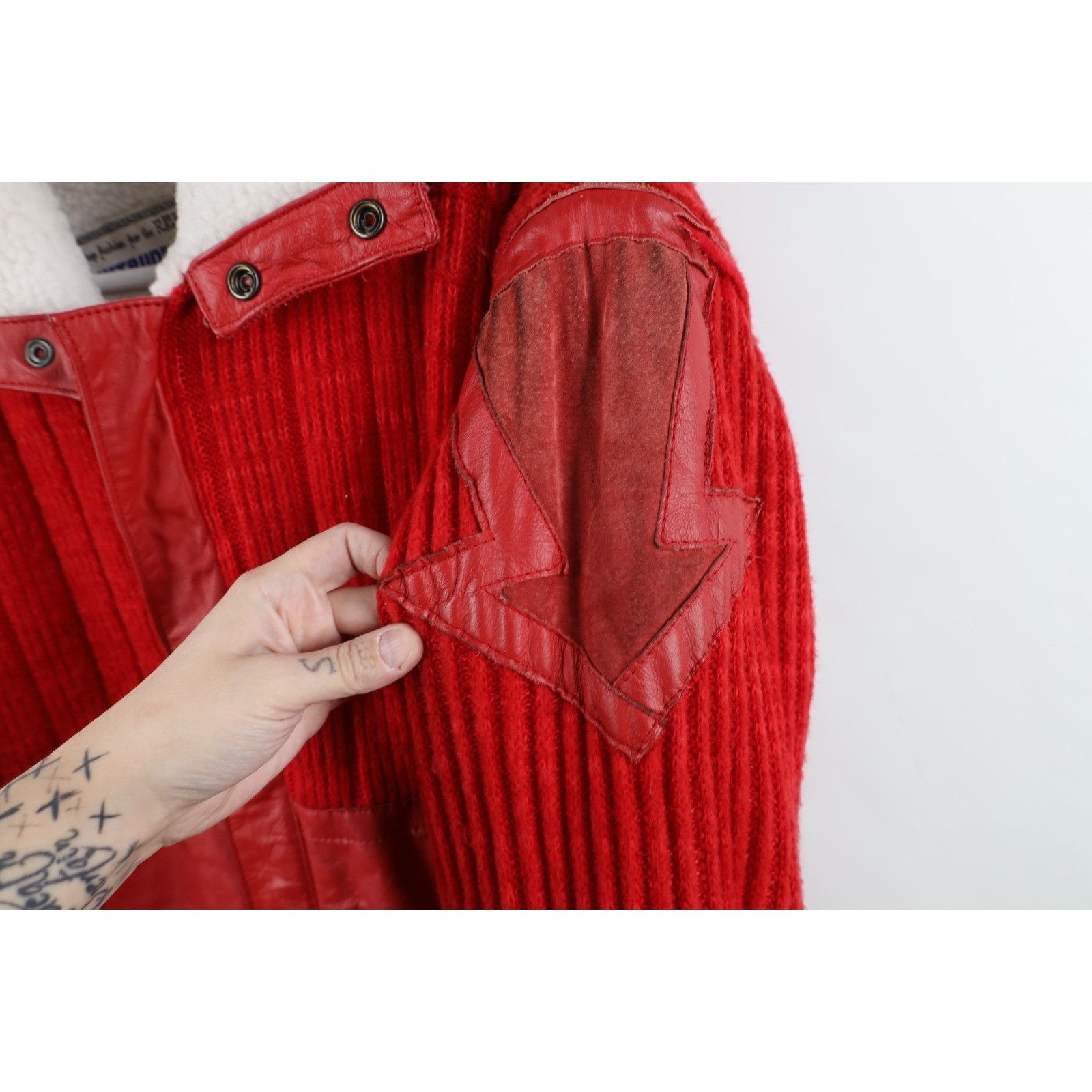 Vintage AS IS Deadstock Vintage 90s Streetwear Ribbed Leather Jacket Size US M / EU 48-50 / 2 - 5 Thumbnail