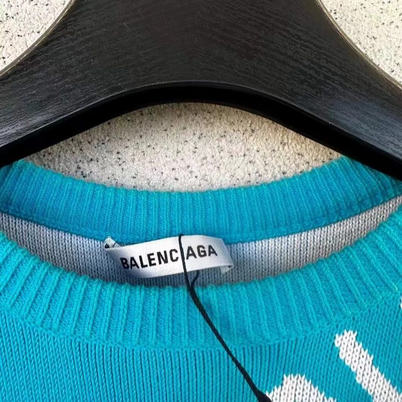 Balenciaga Balenciaga Blue full print sweater Size S / US 4 / IT 40 - 2 Thumbnail