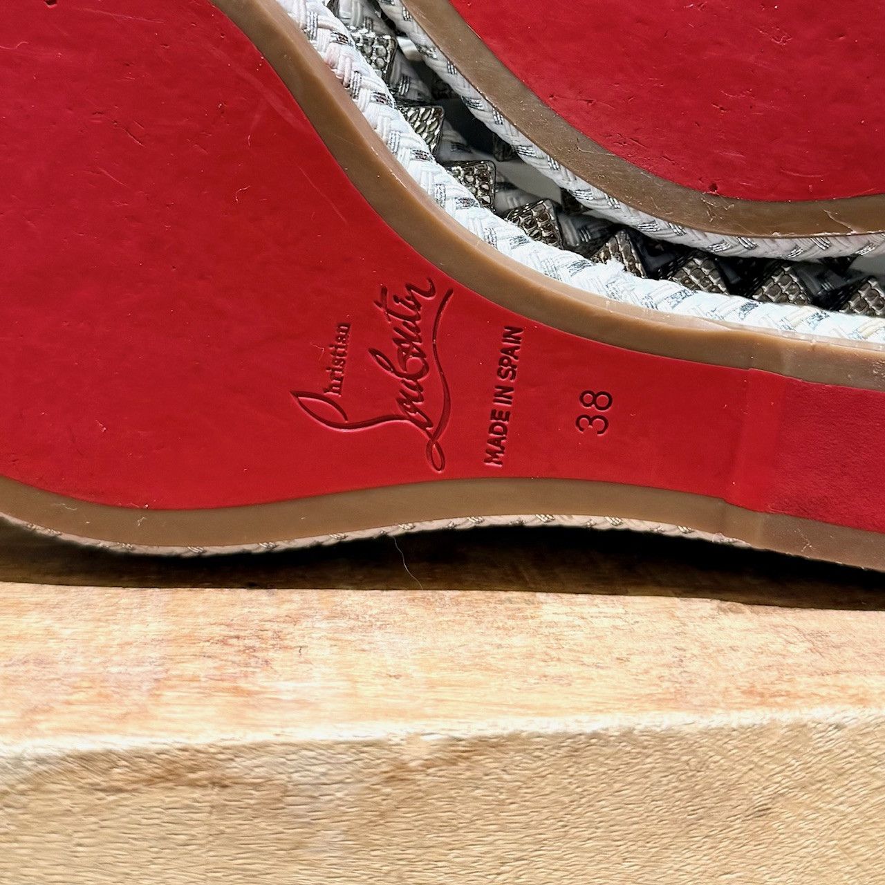 Christian Louboutin Christian Louboutin Leather Studded Pyraclou Wedge Sandals Size US 8 / IT 38 - 10 Thumbnail