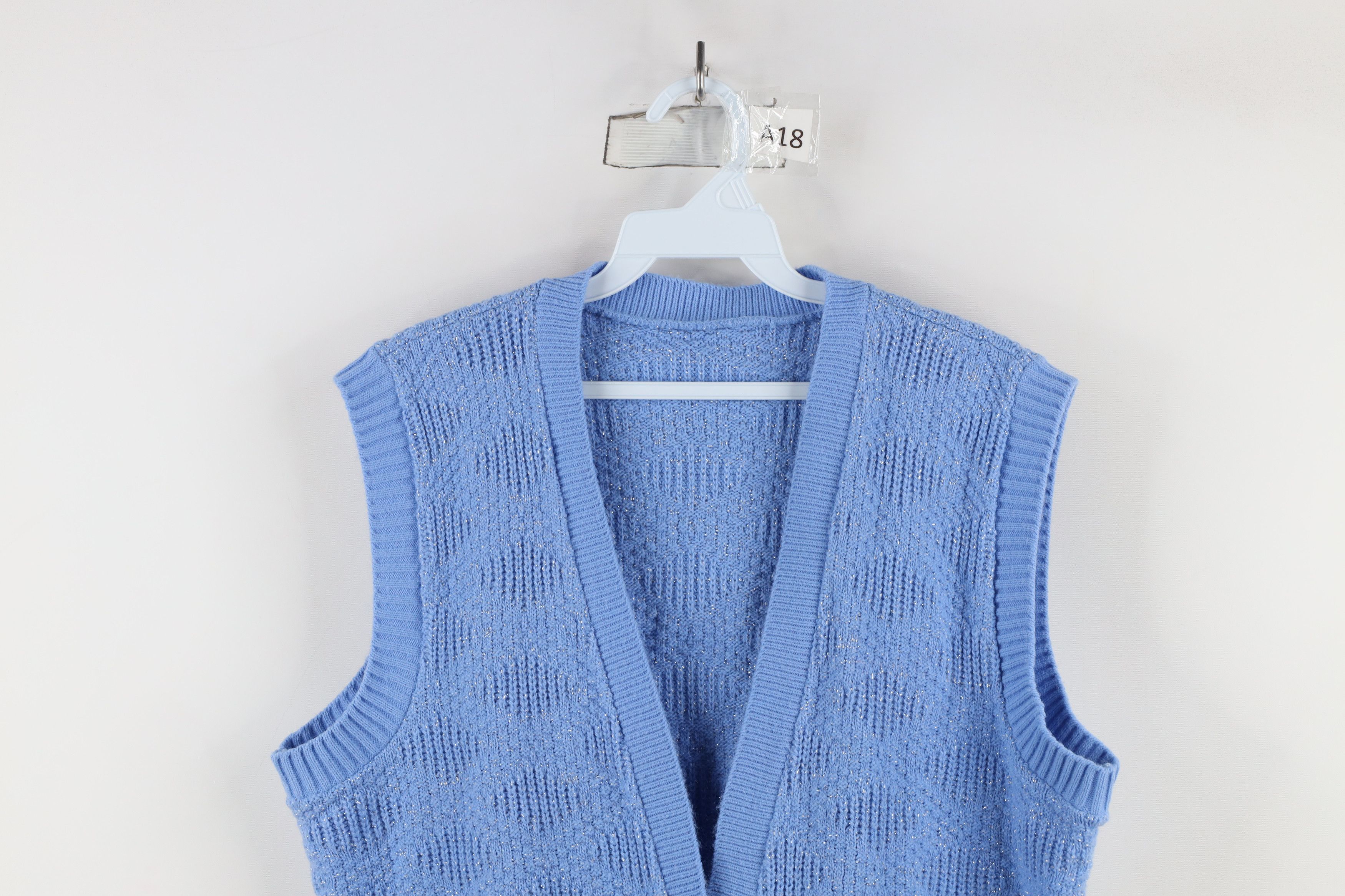 Vintage Vintage 90s Streetwear Ribbed Knit Cardigan Sweater Vest Size L / US 10 / IT 46 - 2 Thumbnail