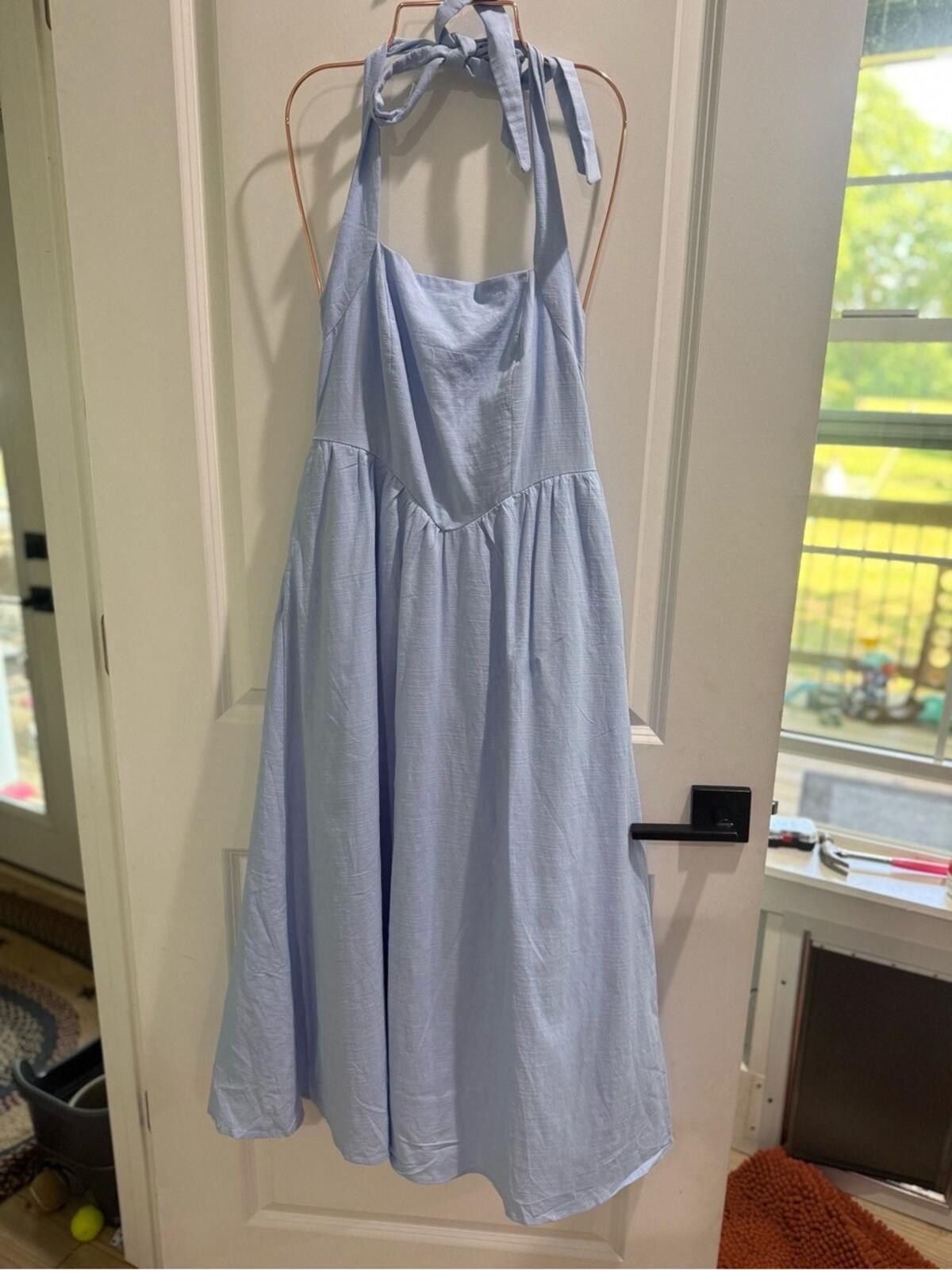 Other Light Blue Halter Midi Dress with Bow Tie Size S / US 4 / IT 40 - 7 Thumbnail