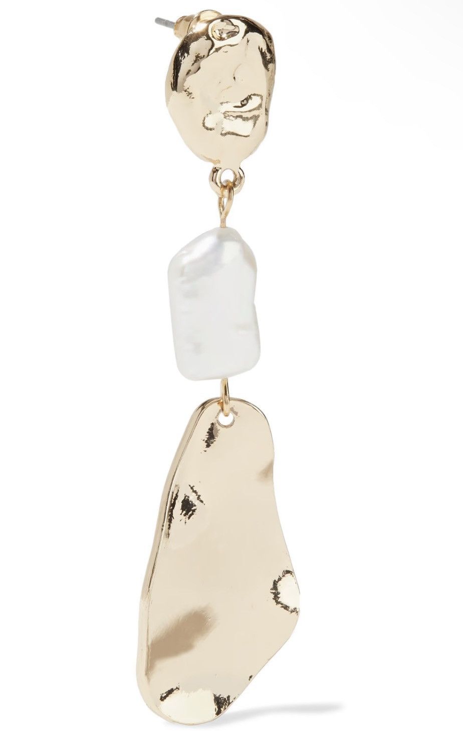 Kenneth Jay Lane Kenneth Jay Lane Hammered gold-plated faux pearl Earrings Size ONE SIZE - 3 Thumbnail