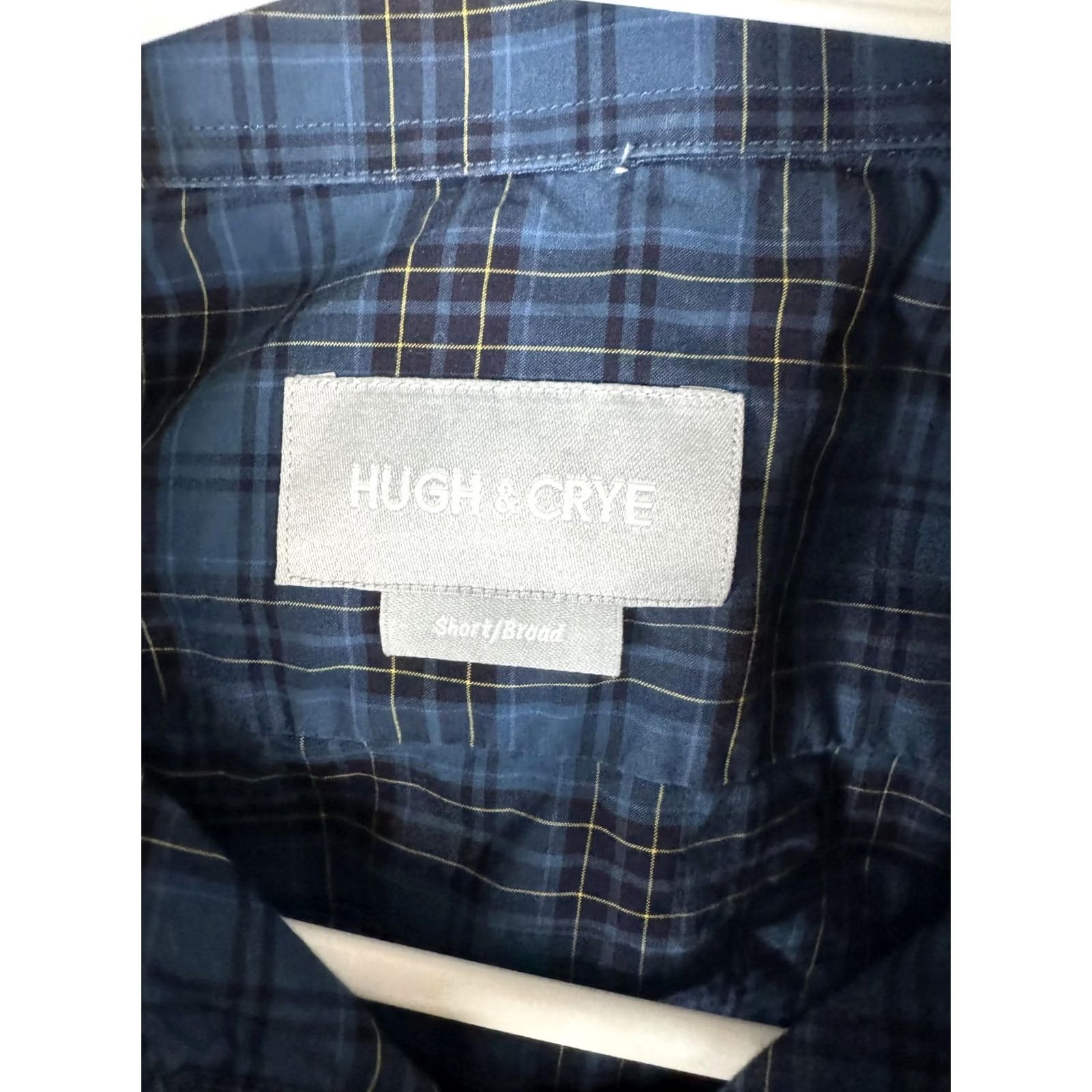 Vintage Hugh & Crye Shirt Mens M Long Sleeve Button Front Plaid Blue Cotton Shirt Size US M / EU 48-50 / 2 - 7 Thumbnail