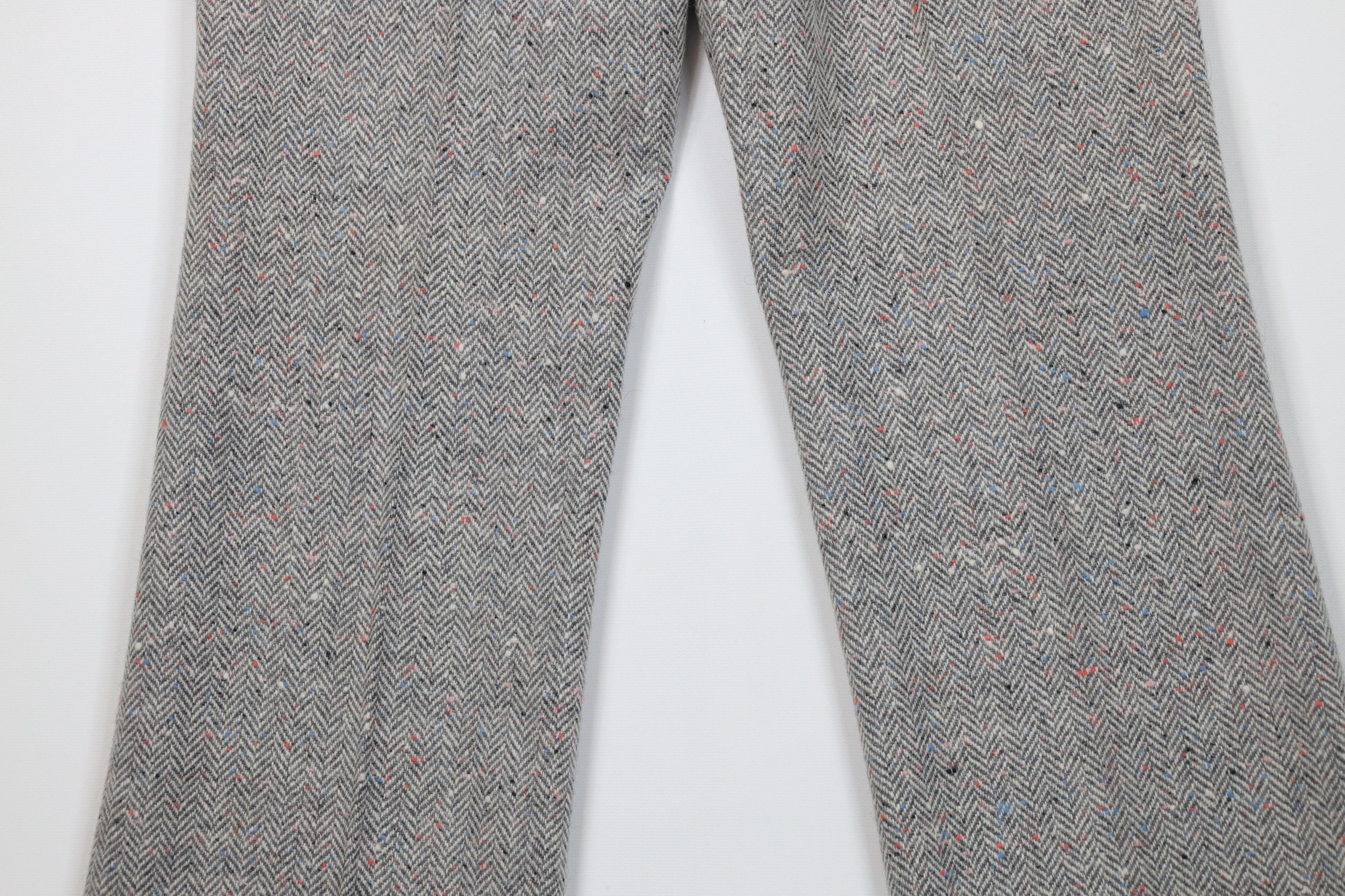 Vintage Vintage 60s 70s Fleck Wool Herringbone Wide Leg Pants Size 32" / US 10 / IT 46 - 9 Thumbnail