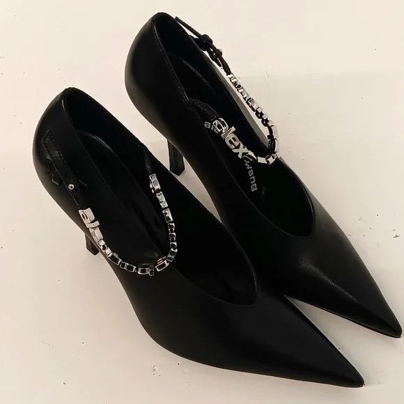 Alexander Wang Alexander Wang Women's Delphine 105mm Logo Pumps - Black Size US 6 / IT 36 - 2 Thumbnail