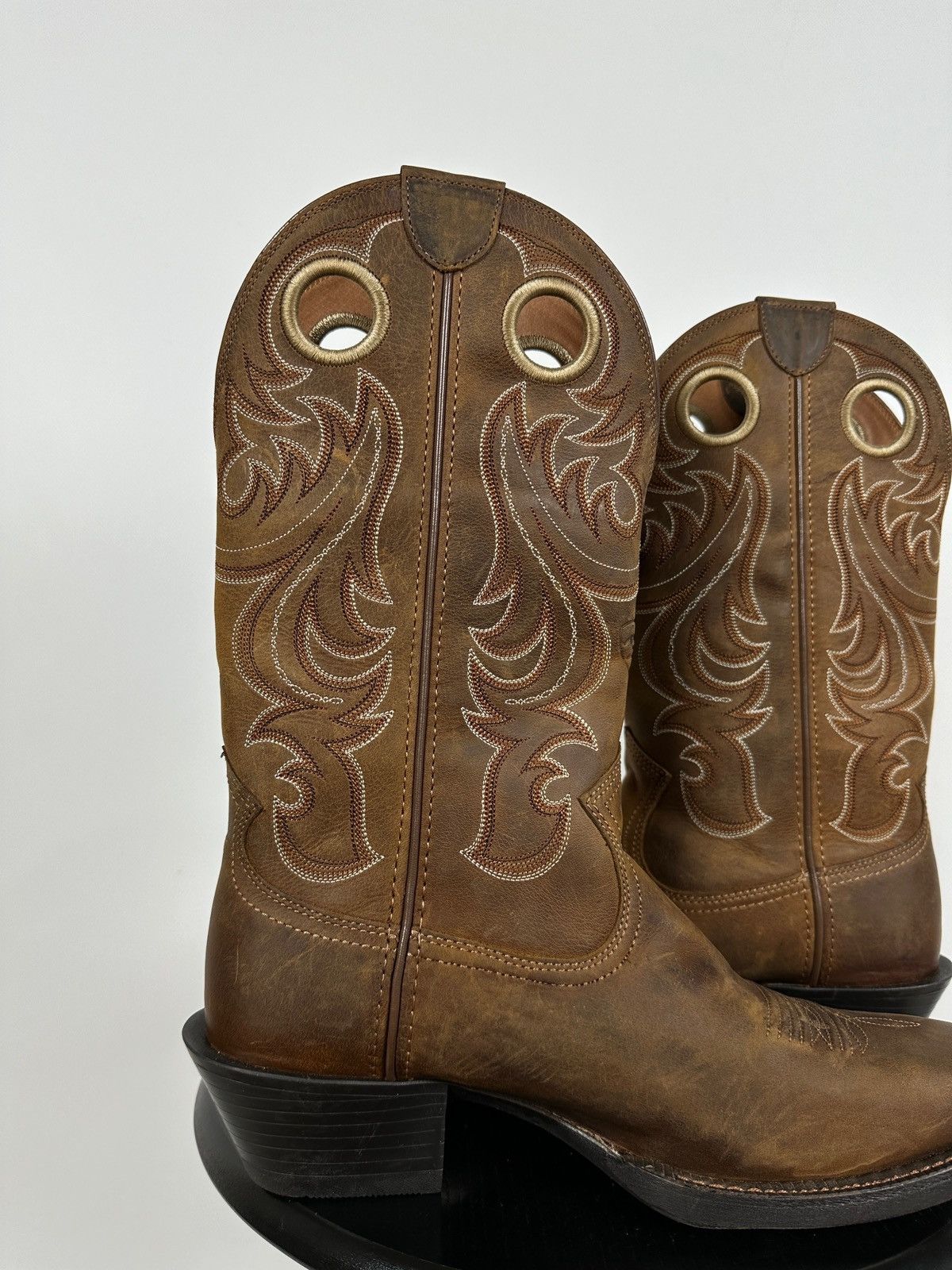 Ariat NEW! Ariat Square Toe Western Brown Leather Boots Size US 9 / EU 42 - 16 Thumbnail