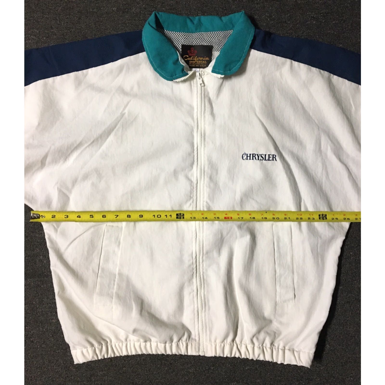 Vintage VINTAGE Chrysler Spellout Jacket Men's XL White USA 80s Grunge Racing Cars Politic Size US XL / EU 56 / 4 - 7 Thumbnail