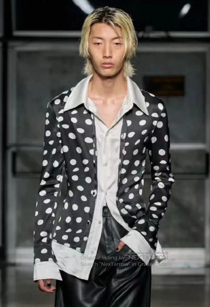 Japanese Brand Jury Black Polka Dot Shirt. Size US L / EU 52-54 / 3 - 7 Thumbnail