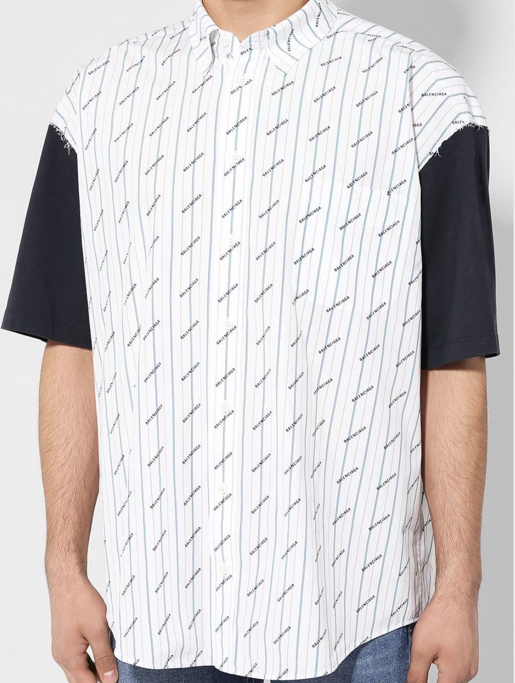 Balenciaga Balenciaga Patchwork Shirts Size US XL / EU 56 / 4 - 2 Thumbnail