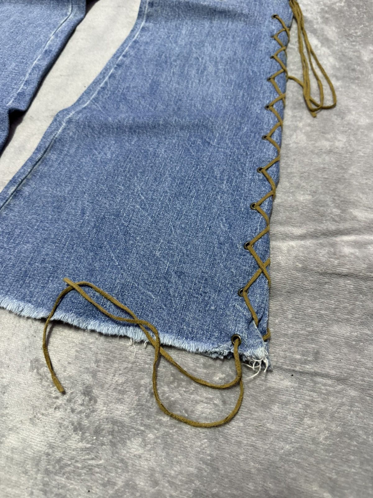 5351 POUR LES HOMMES × Japanese Brand × Tornado Mart Romantic Mocha Western Panel Lace Up Flared Jeans Size US 30 / EU 46 - 11 Thumbnail