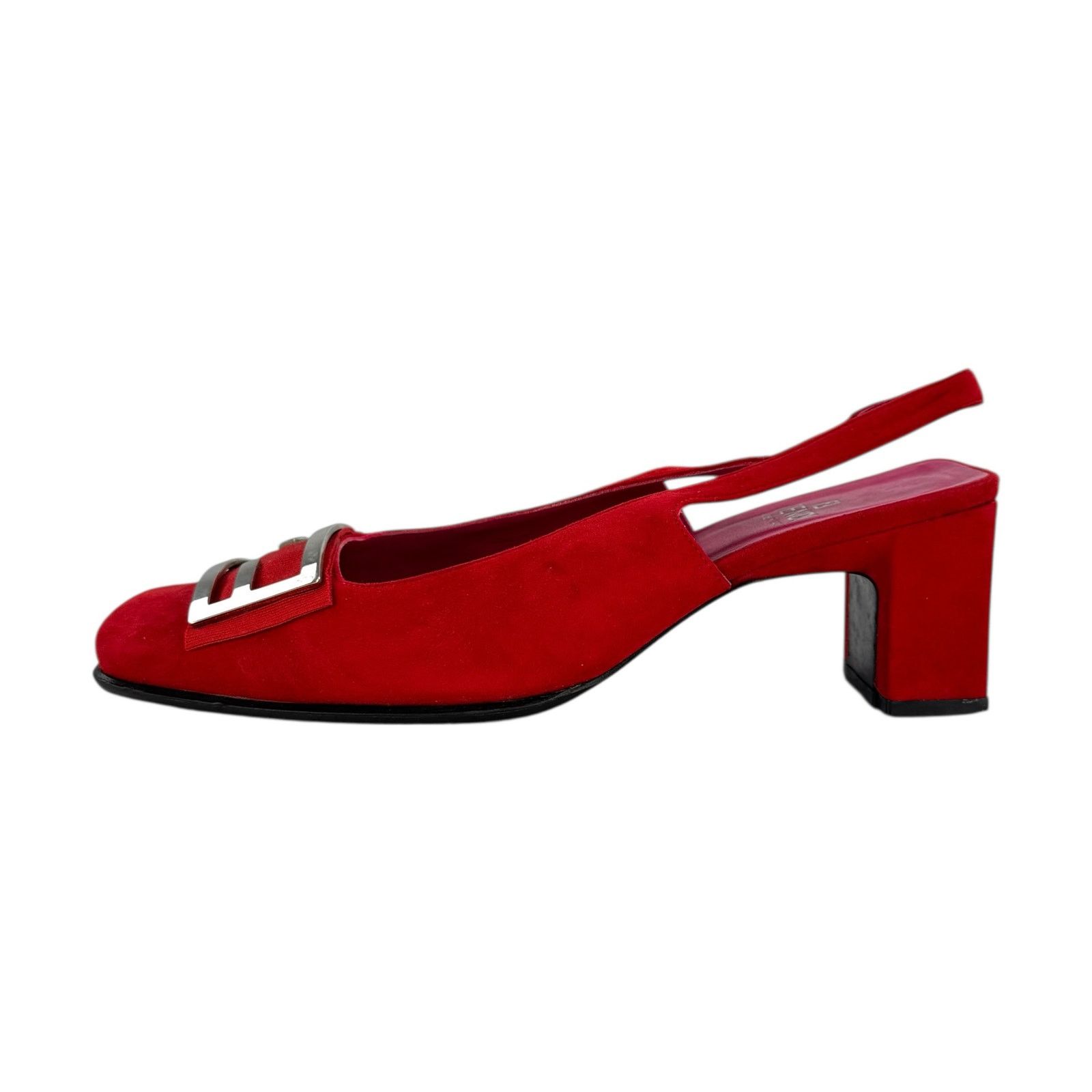 Fendi Fendi Vintage Red Suede Heels Size US 7.5 / IT 37.5 - 5 Thumbnail