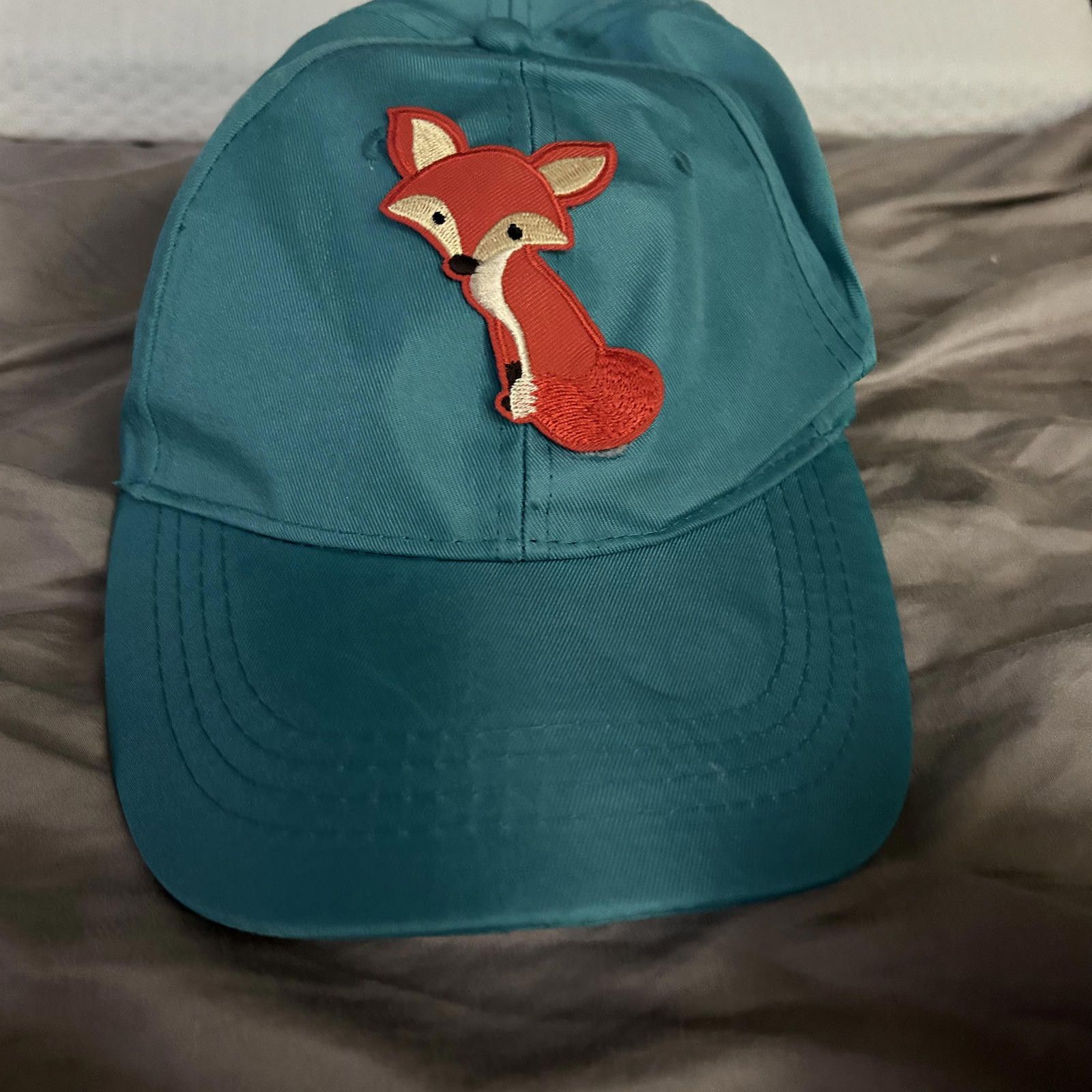 Unknown London Teal Baseball Cap with Cute Fox Patch -for Sunny Adventures! Size ONE SIZE - 1 Thumbnail