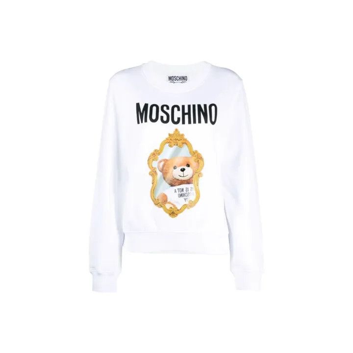 Moschino Moschino White Graphic Sweatshirt for Women 0079 Size M / US 6-8 / IT 42-44 - 1 Thumbnail