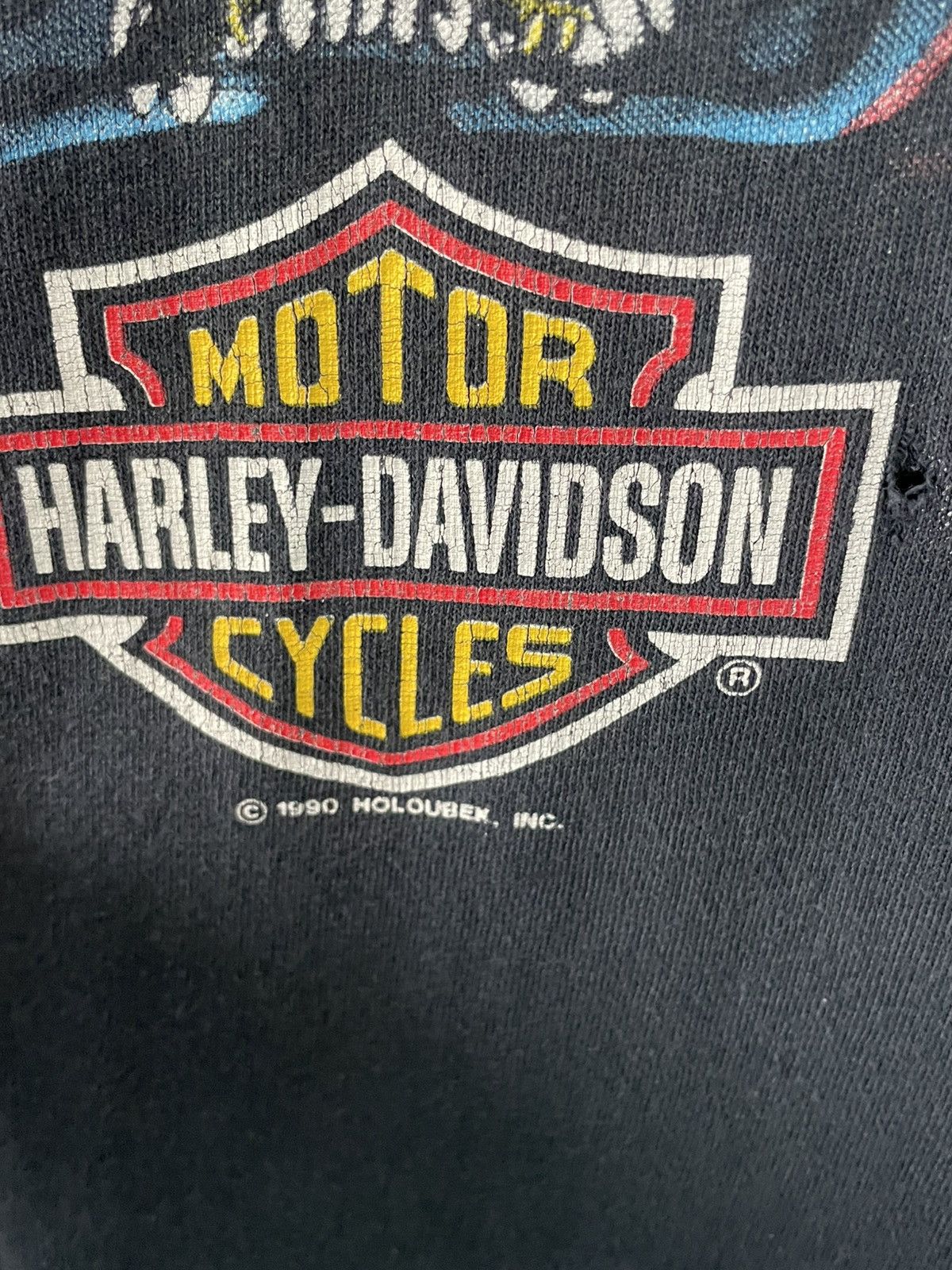 Harley Davidson 1990 Vintage Harley Davidson Tee Size US XL / EU 56 / 4 - 6 Thumbnail