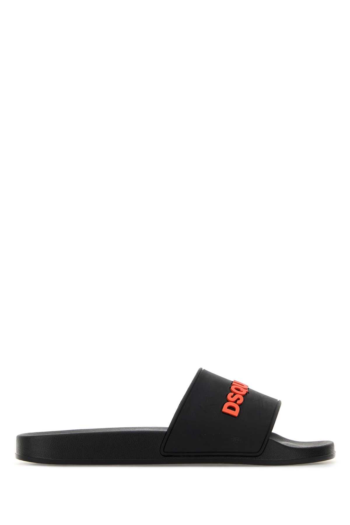 Black Rubber Slippers