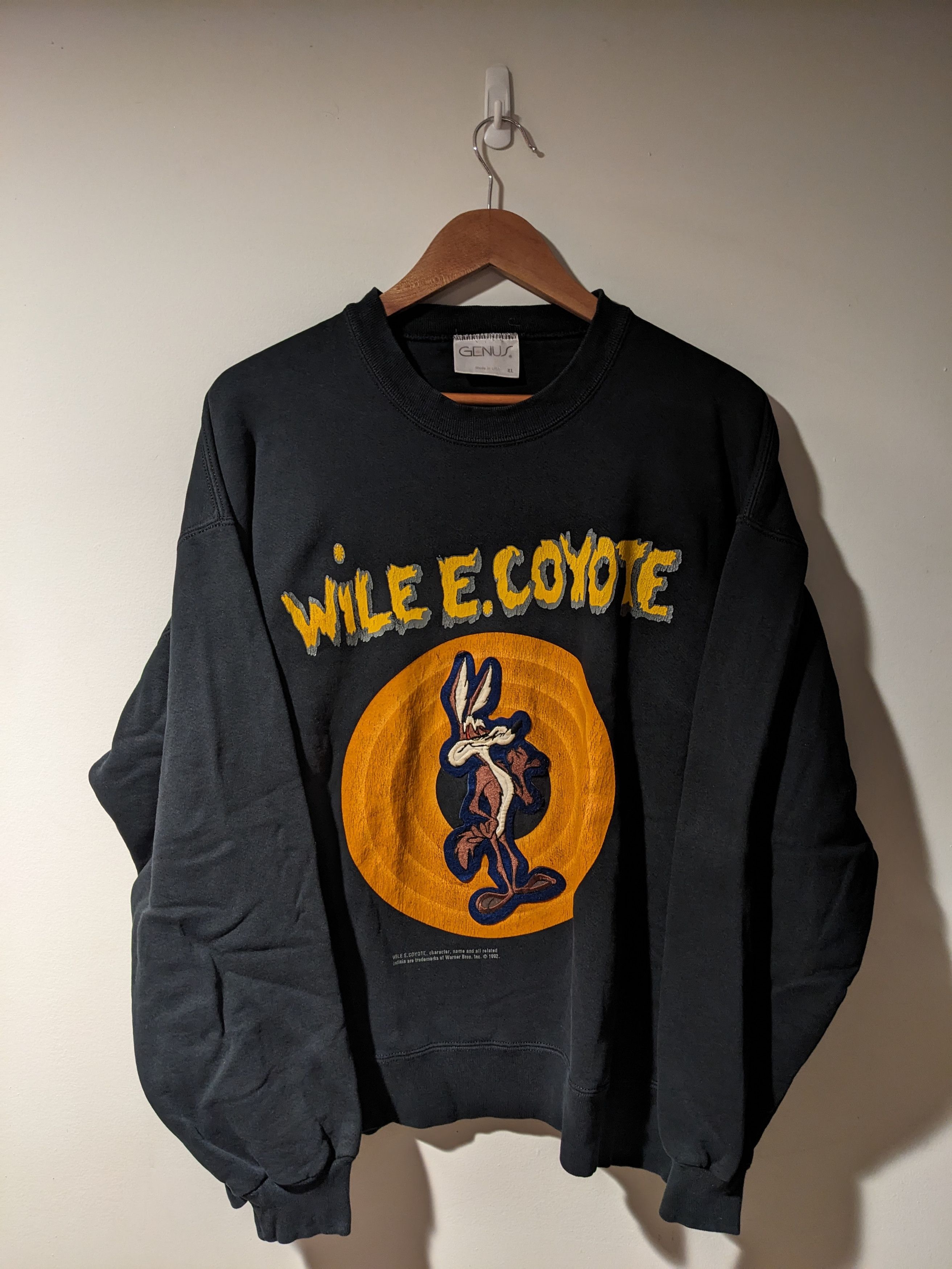 Cartoon Network × Vintage Vintage 1992 Looney Tunes Wile E. Coyote Cartoon Sweatshirt Size US XL / EU 56 / 4 - 1 Thumbnail